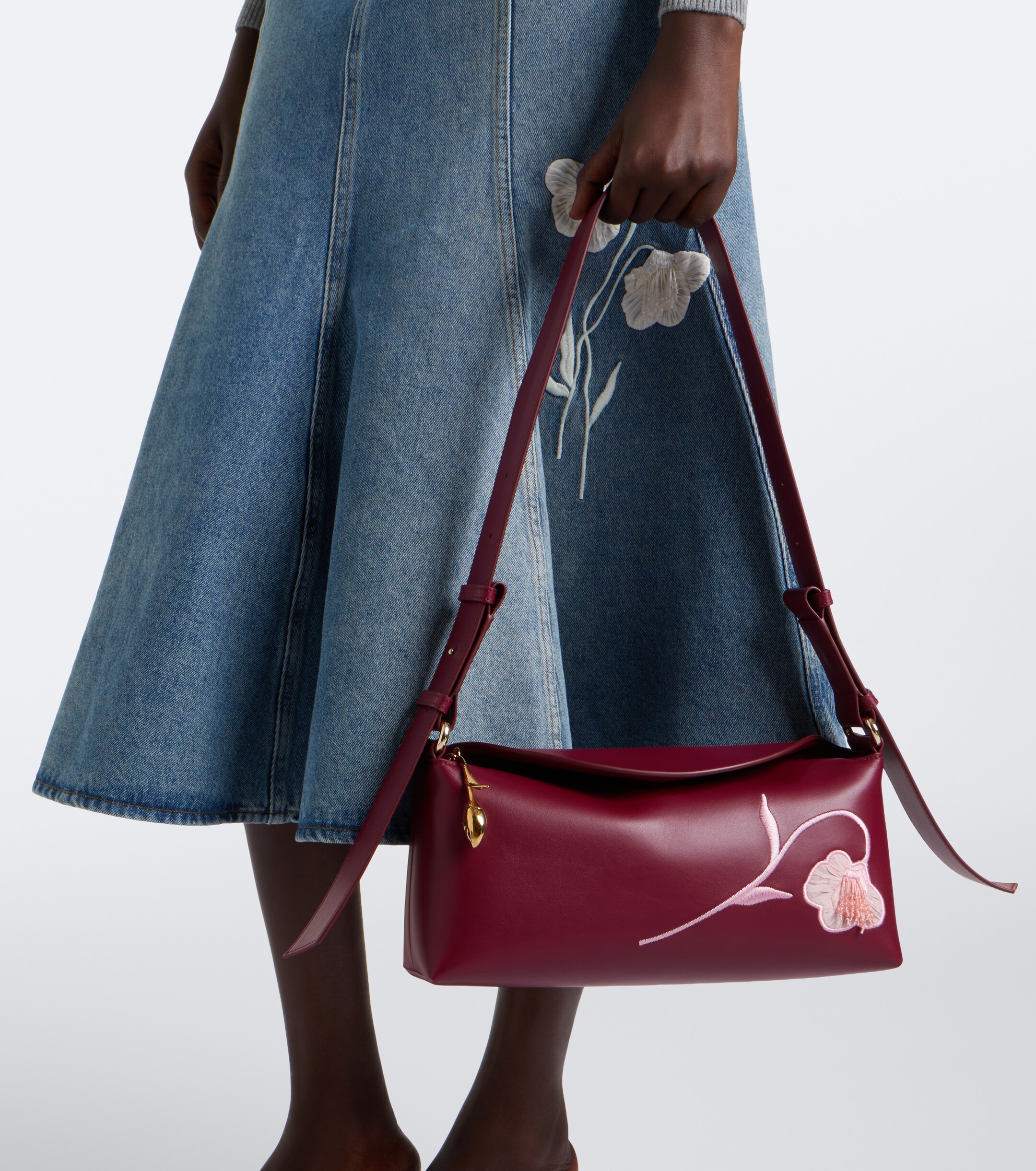 Erdem Bloom East West Medium leather shoulder bag