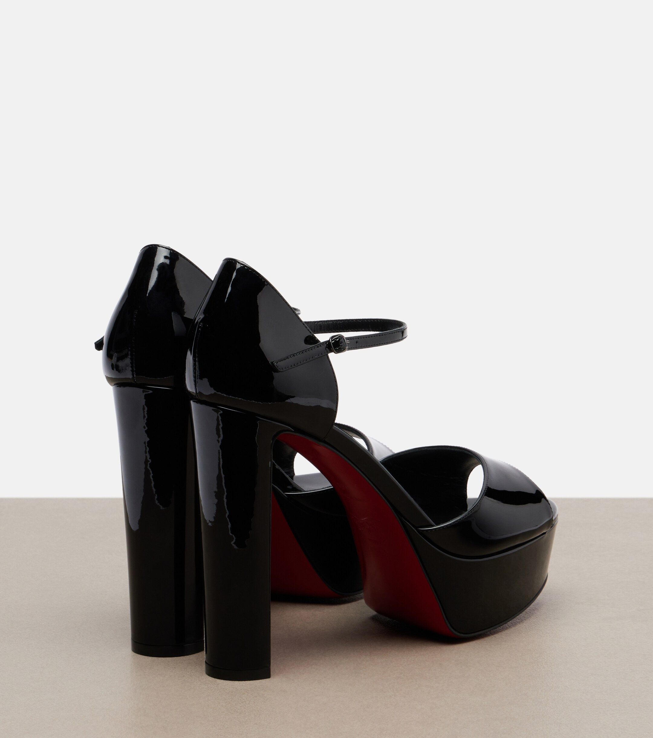 CHRISTIAN LOUBOUTIN Christian Louboutin Sandaloo patent leather platform sandals