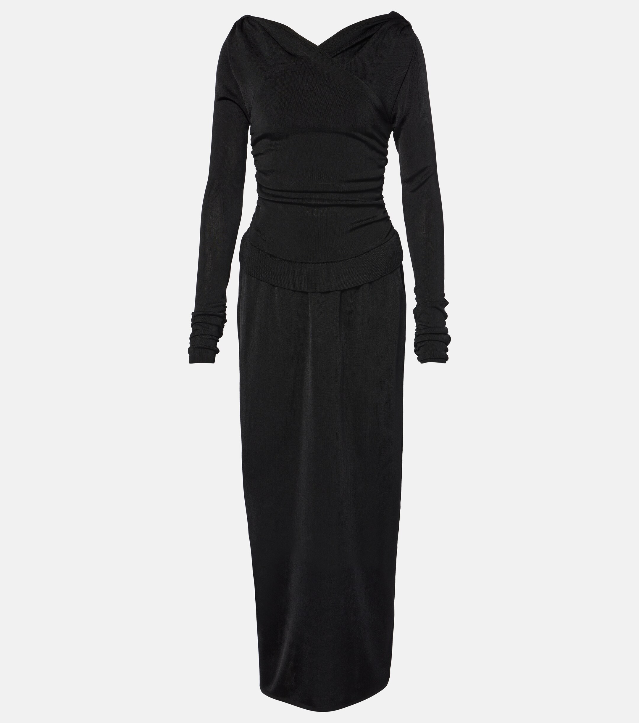 KHAITE Fable draped shirred maxi dress
