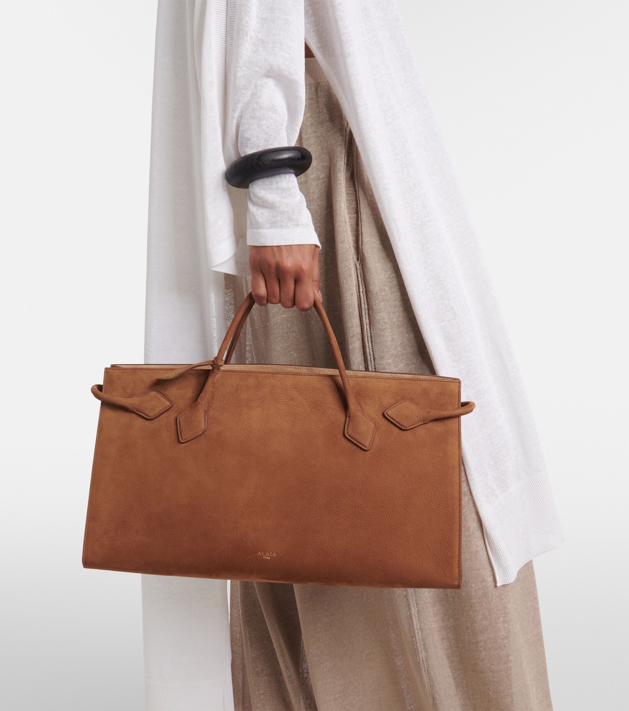 Alaïa Le Teckel suede tote bag