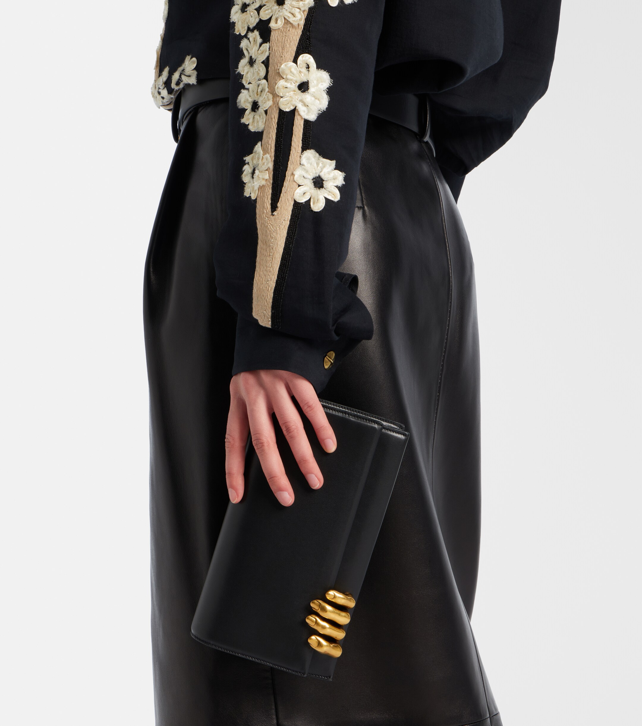 KHAITE Hand leather clutch