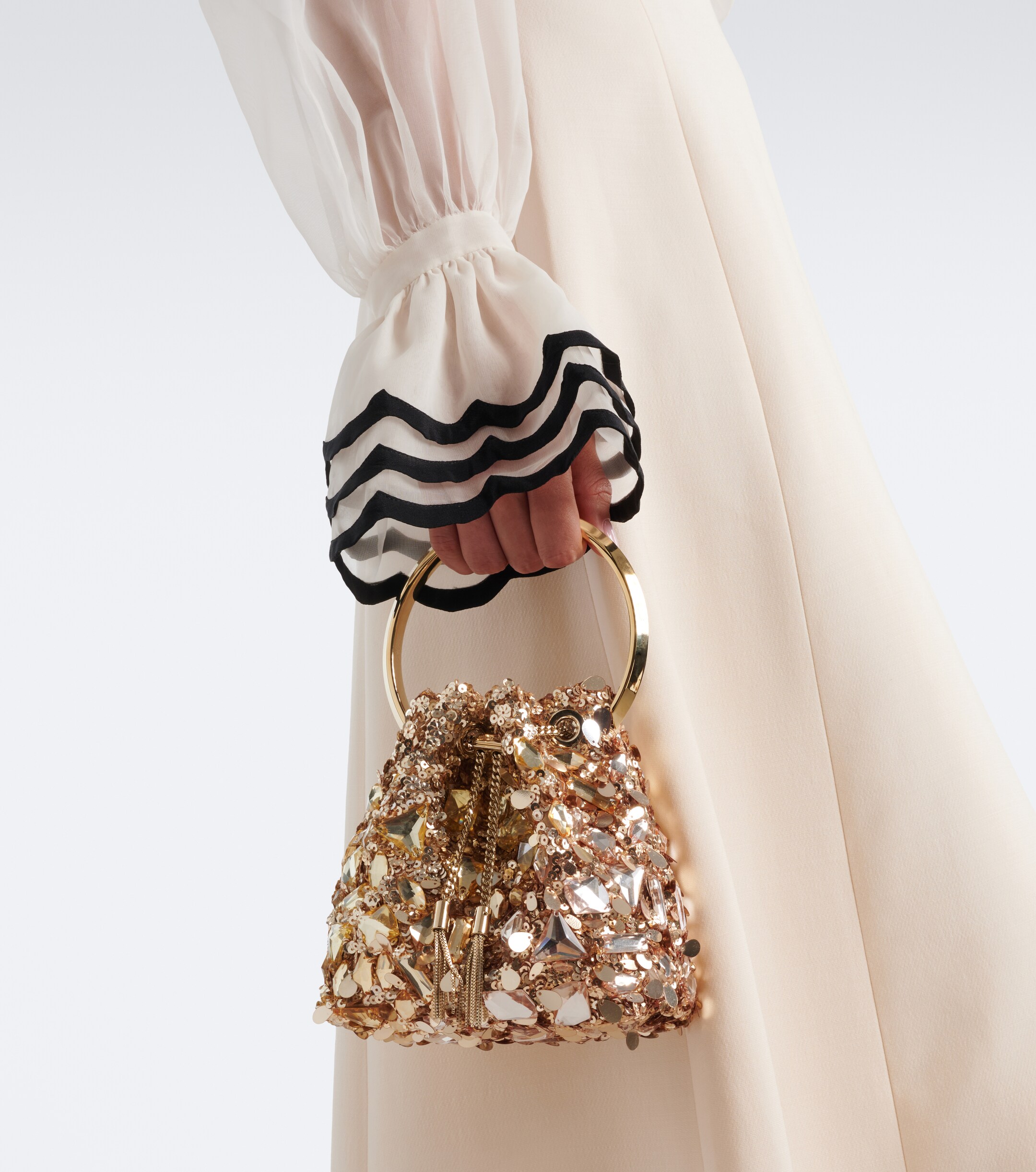 JIMMY CHOO Bon Bon embellished bucket bag