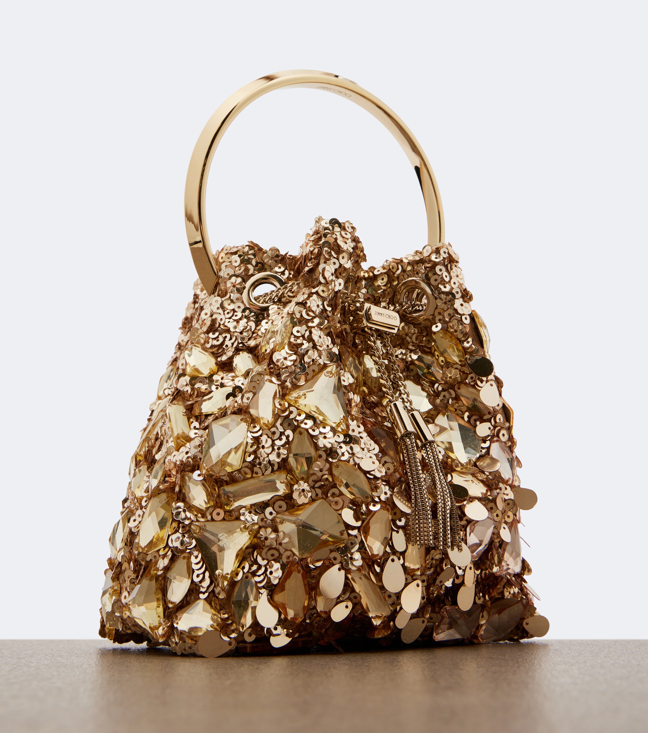 JIMMY CHOO Bon Bon embellished bucket bag