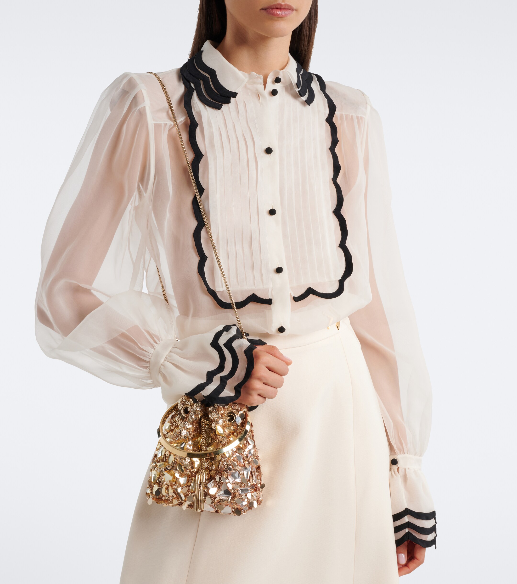 JIMMY CHOO Bon Bon embellished bucket bag