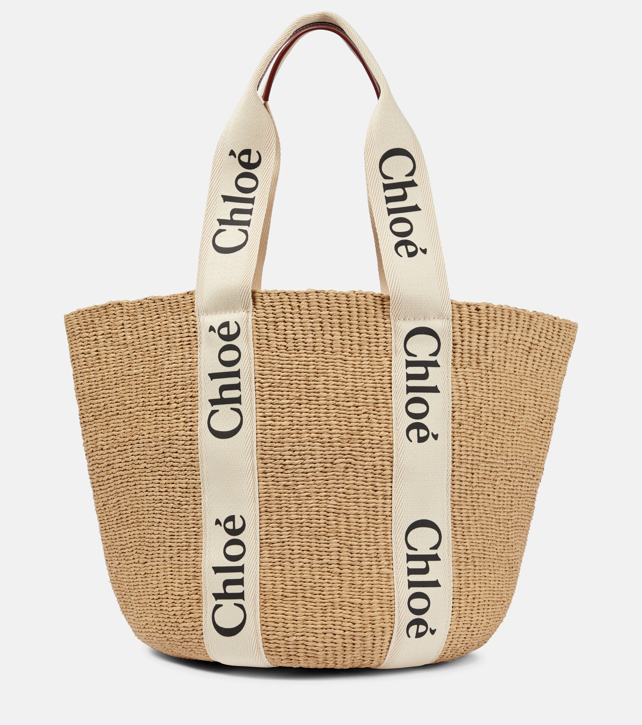 Chloé x Mifuko Woody Large raffia tote