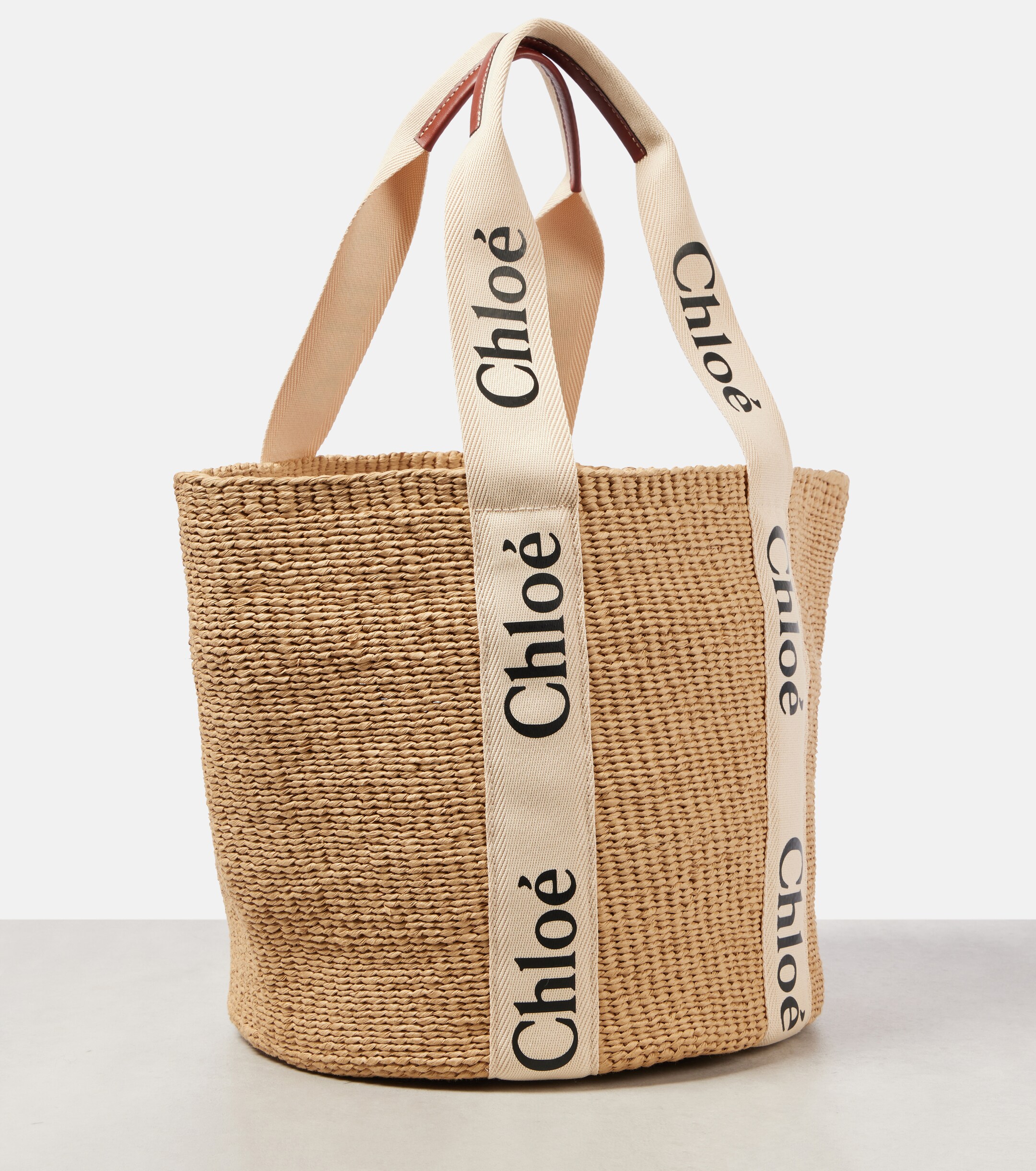 Chloé x Mifuko Woody Large raffia tote
