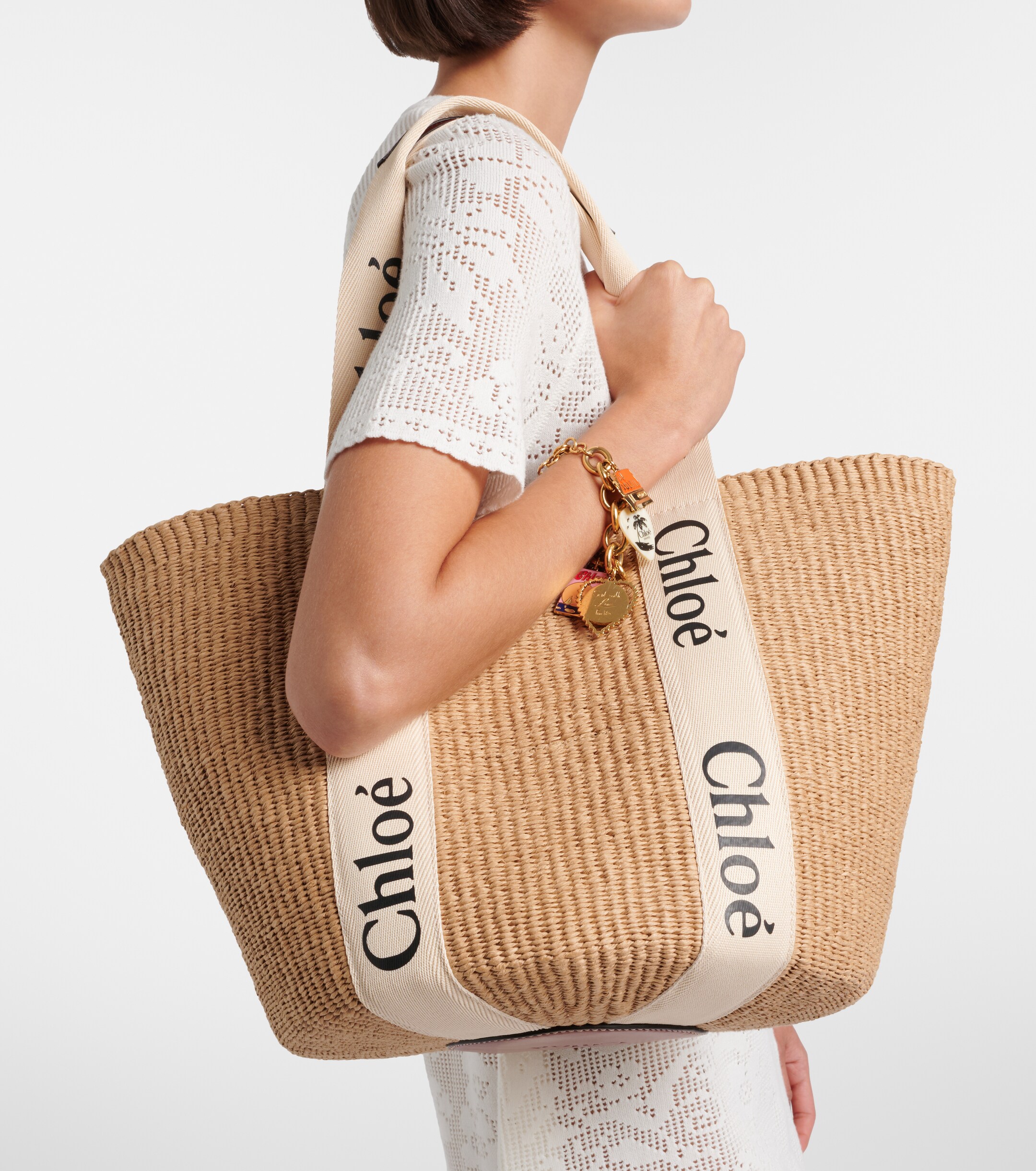Chloé x Mifuko Woody Large raffia tote