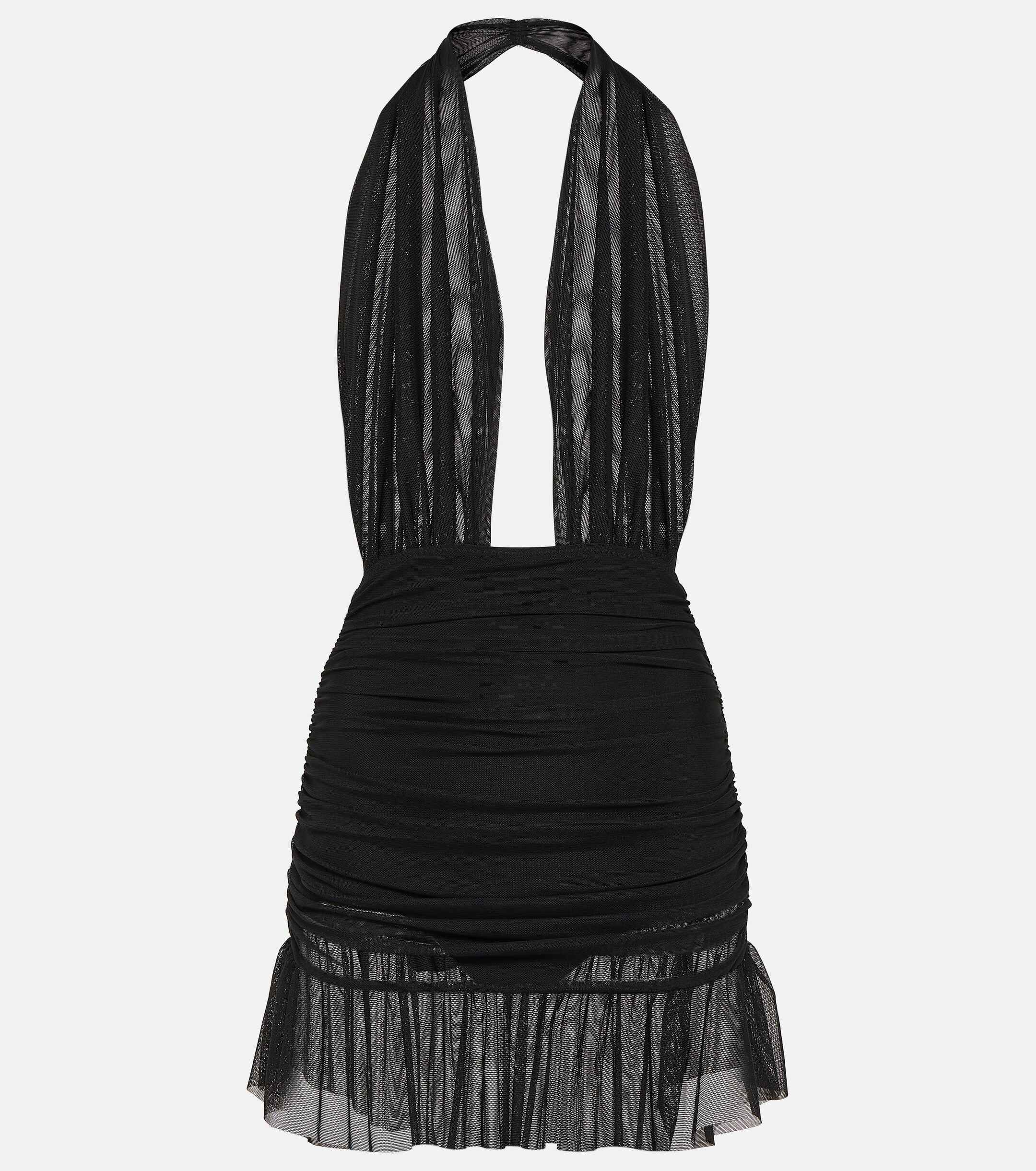 Norma Kamali - Ruffled halterneck chiffon minidress | Plush
