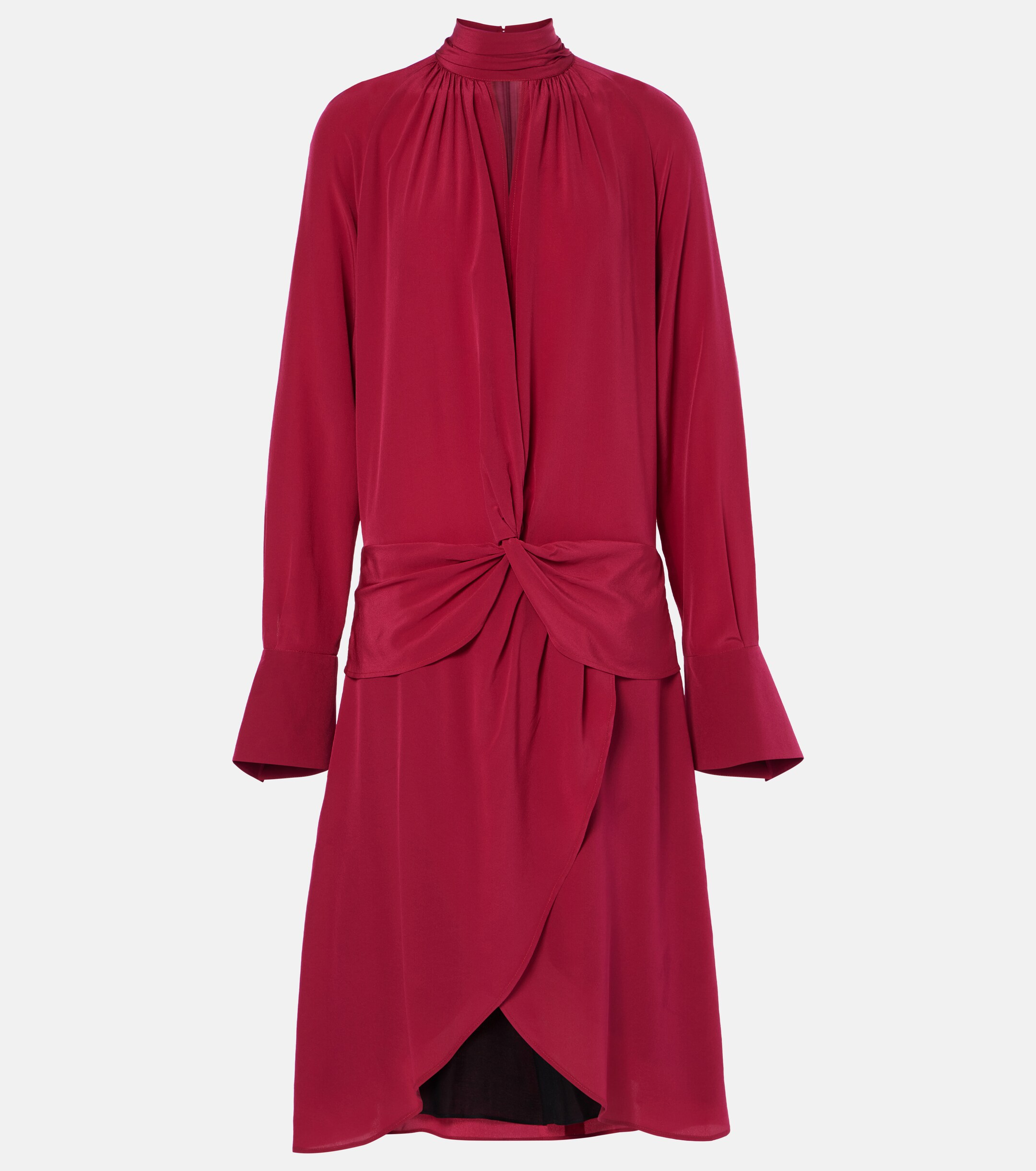 Nina Ricci Gathered silk crêpe midi dress thumbnail