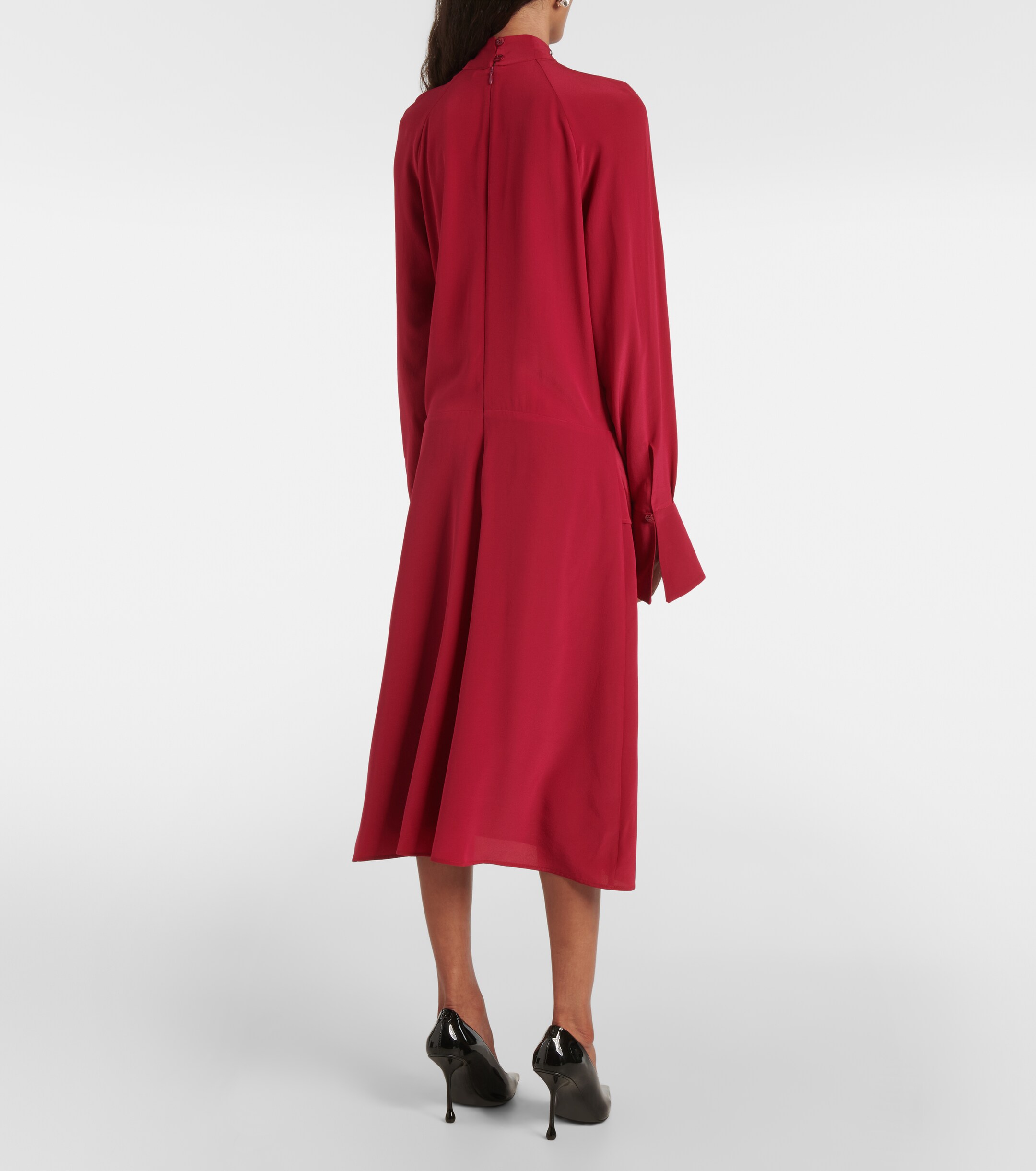 Nina Ricci Gathered silk crêpe midi dress thumbnail