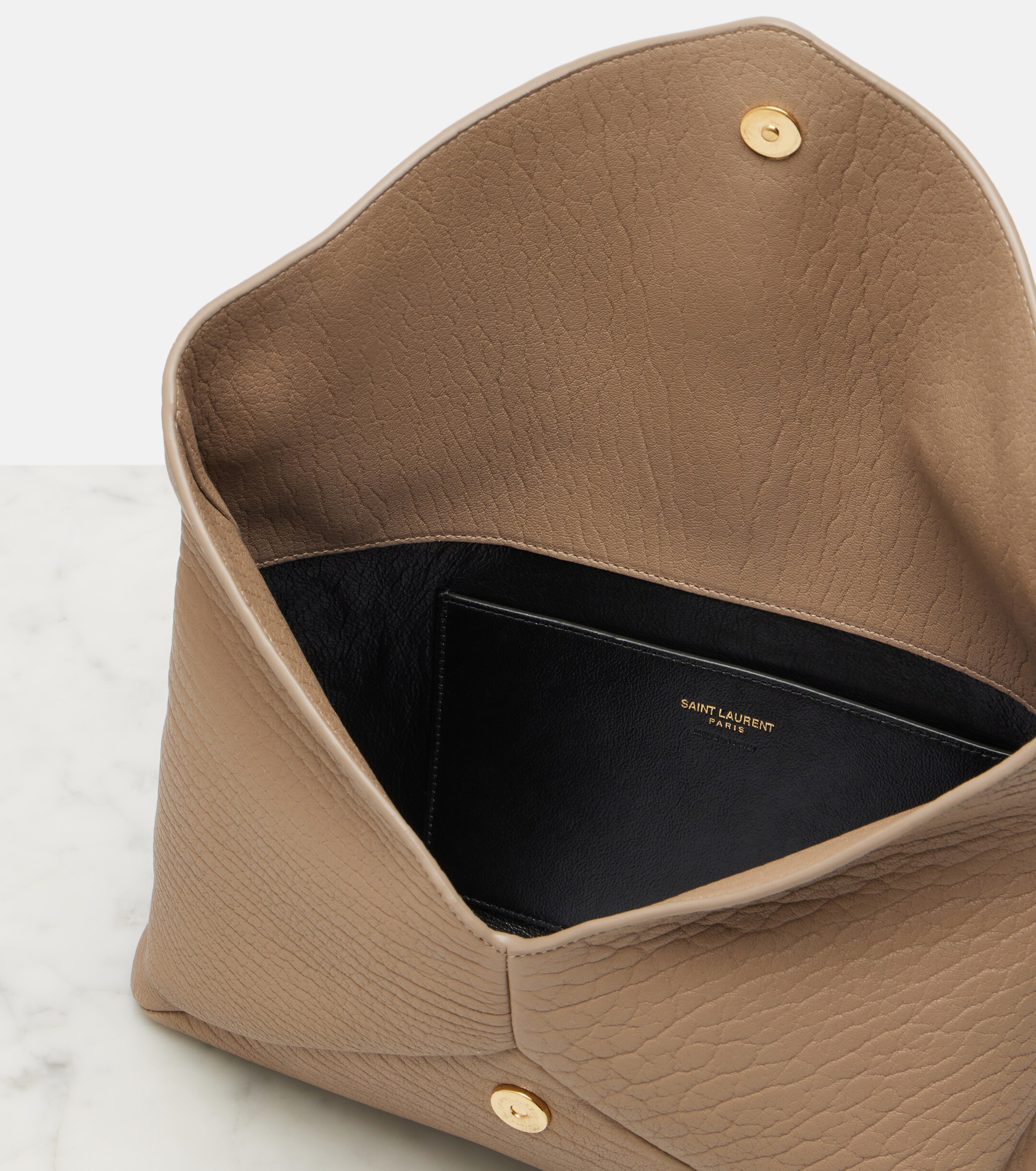 Saint Laurent Cassandre Large leather clutch