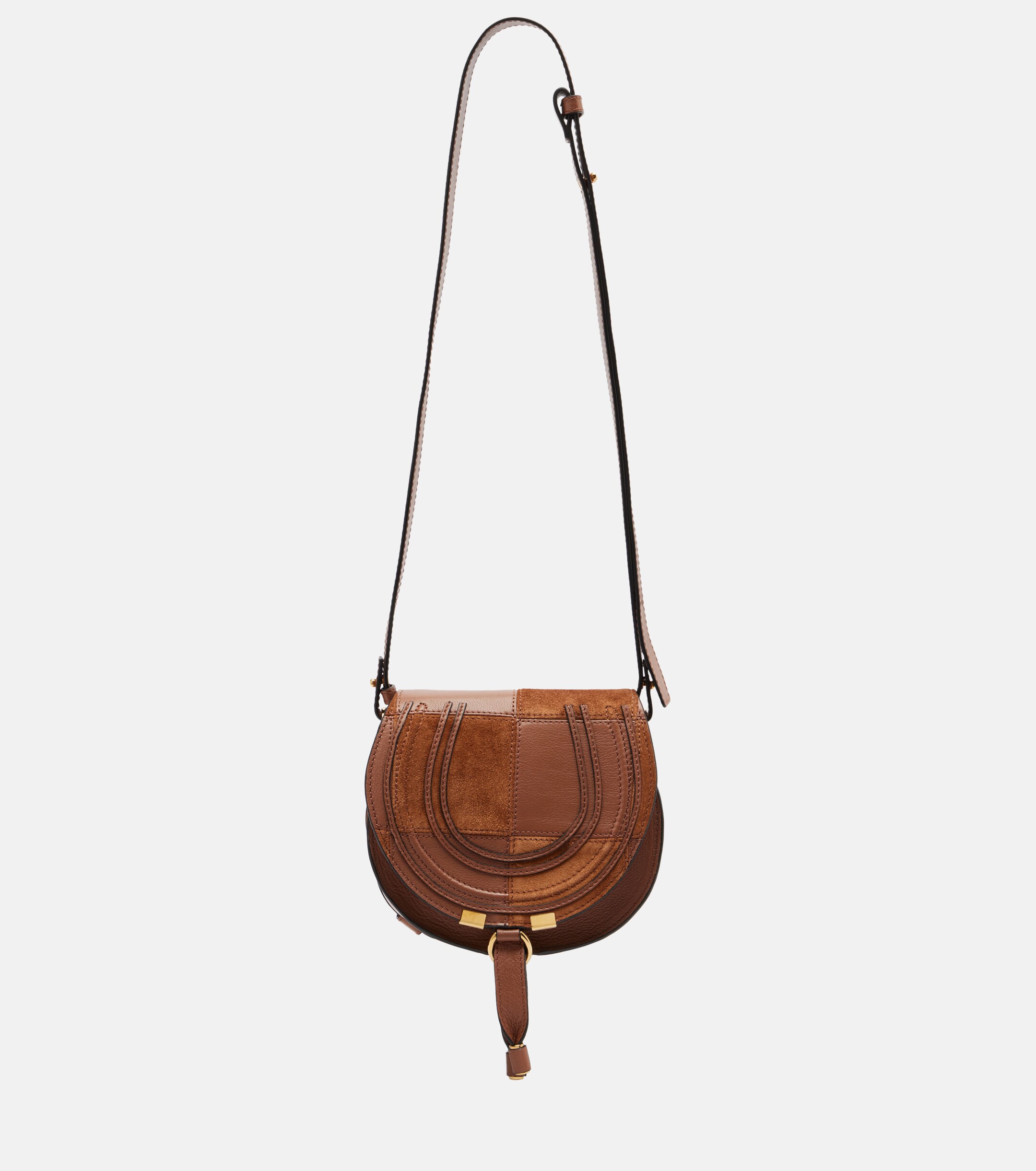 Chloé Marcie Small leather and suede crossbody bag