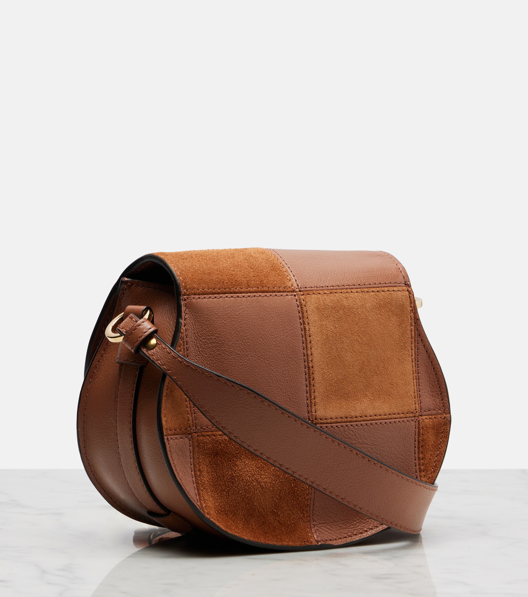 Chloé Marcie Small leather and suede crossbody bag