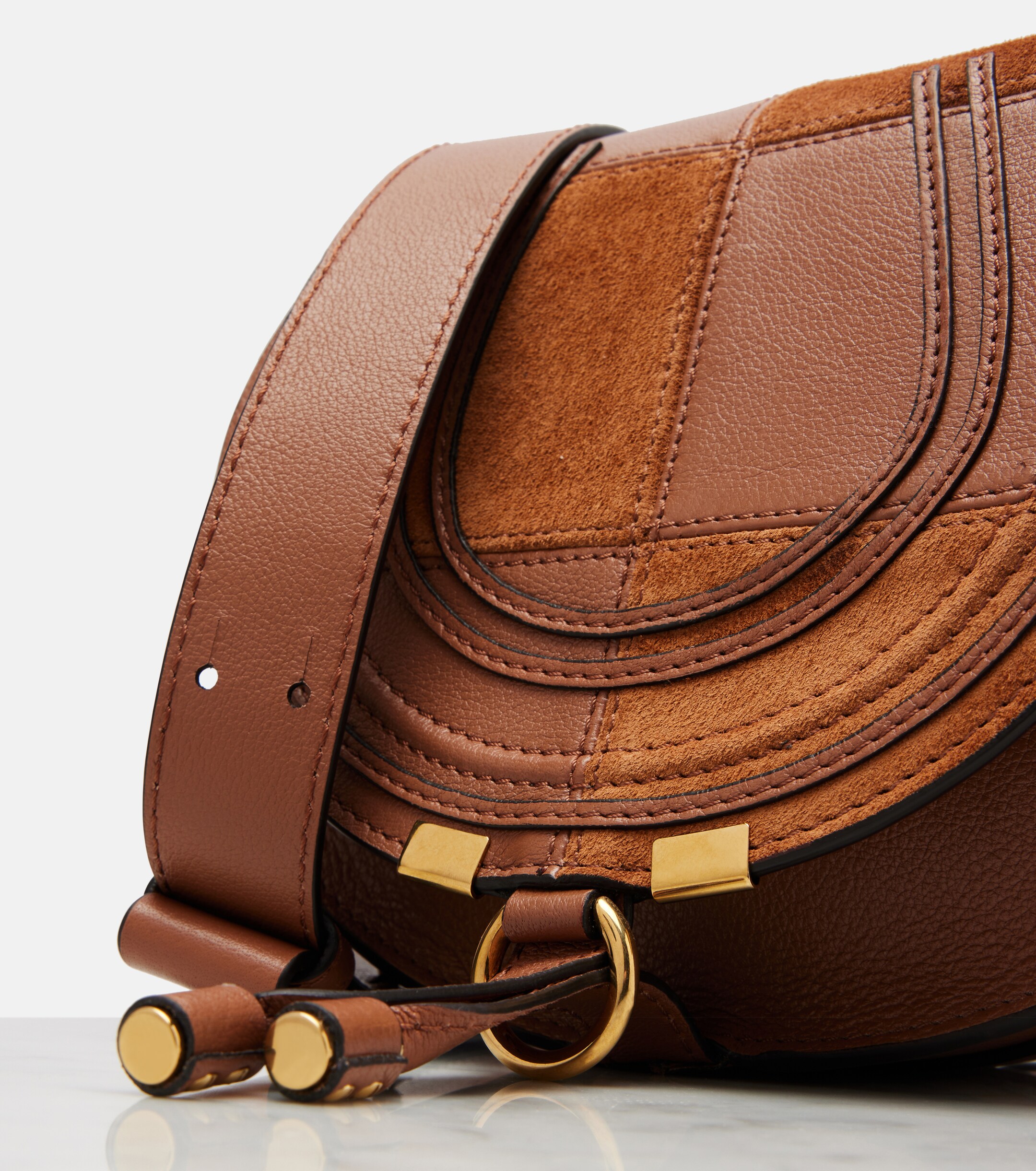 Chloé Marcie Small leather and suede crossbody bag