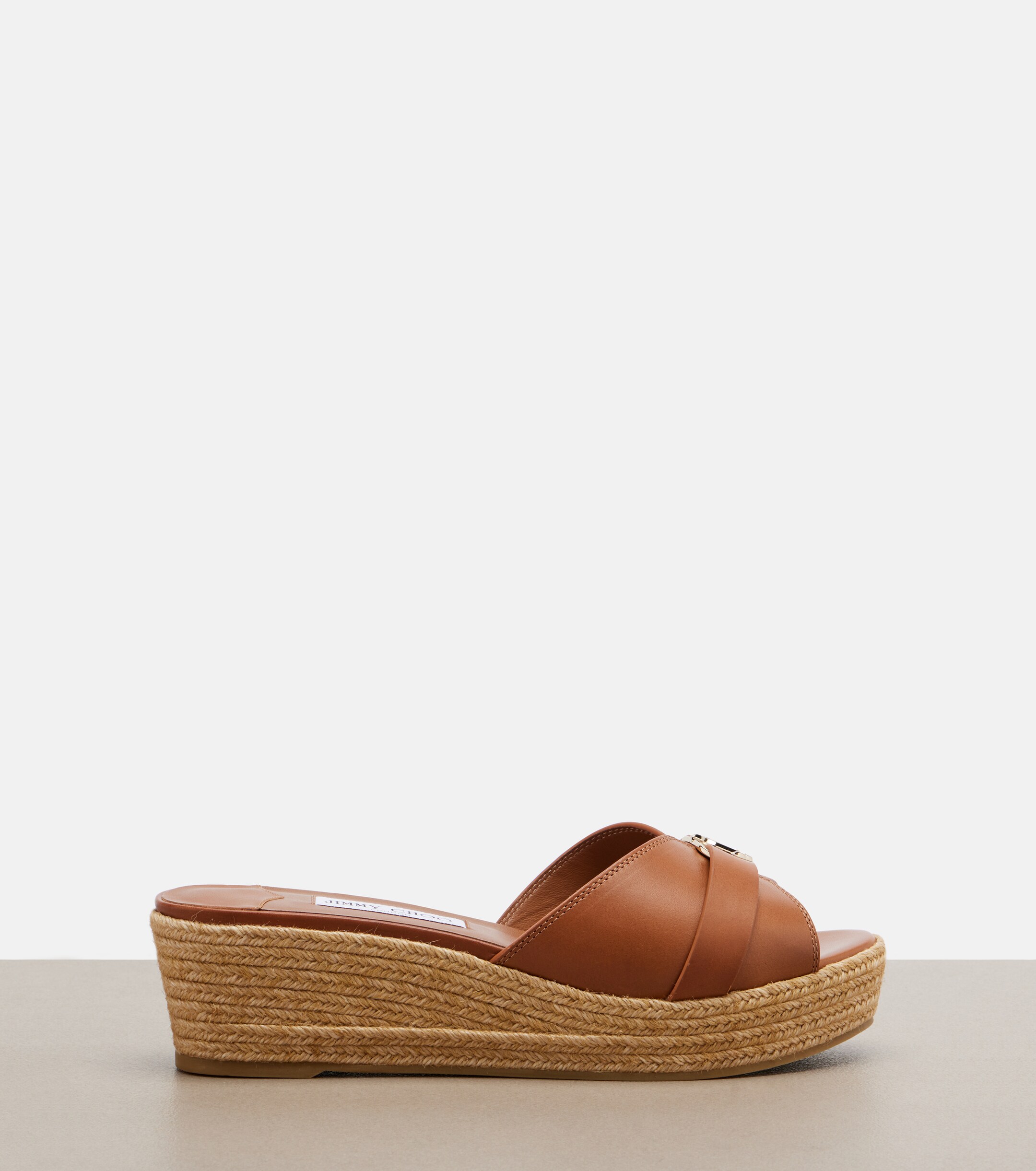 JIMMY CHOO Leda leather espadrille wedges thumbnail