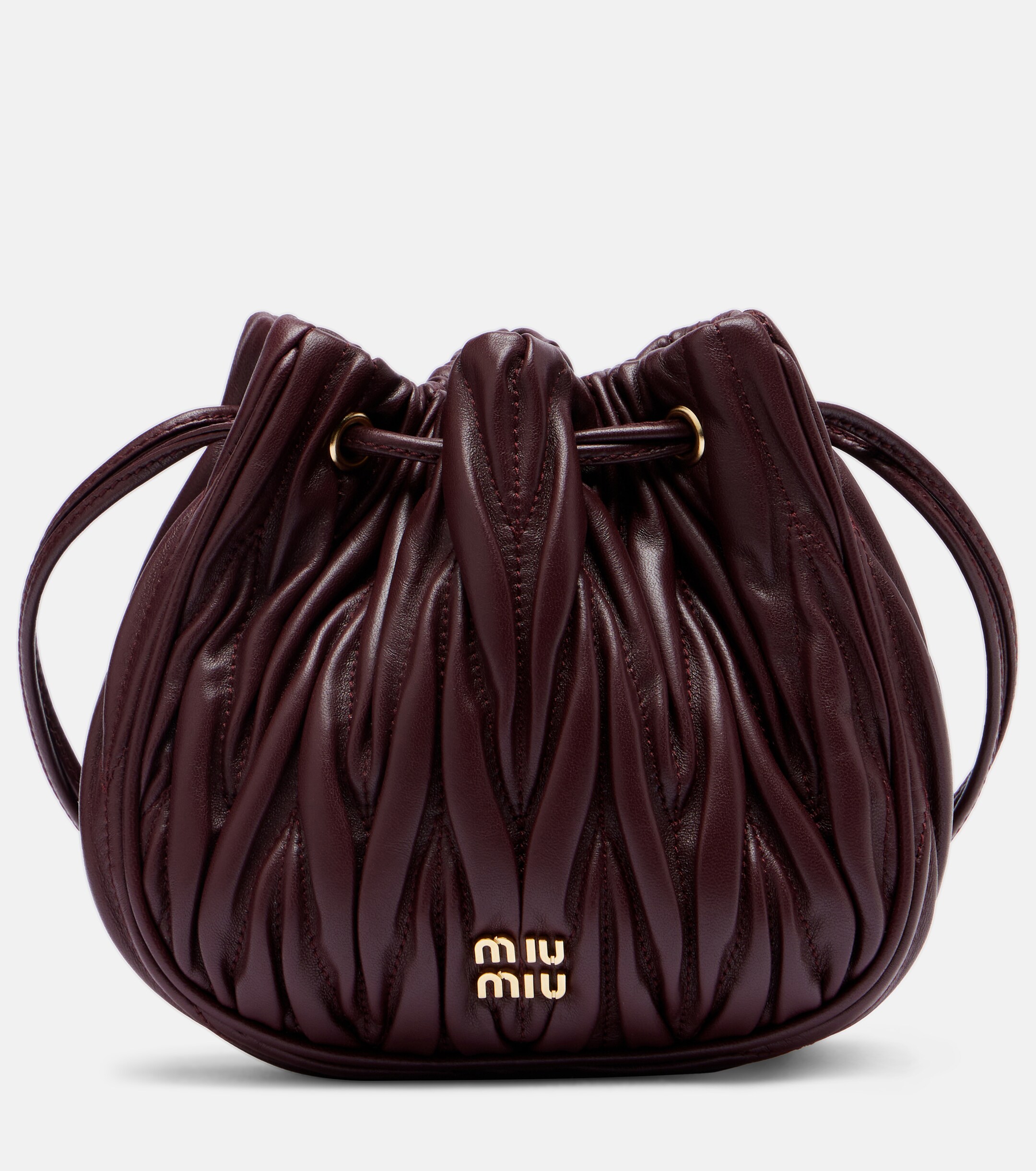 Miu Miu Matelassé leather bucket bag
