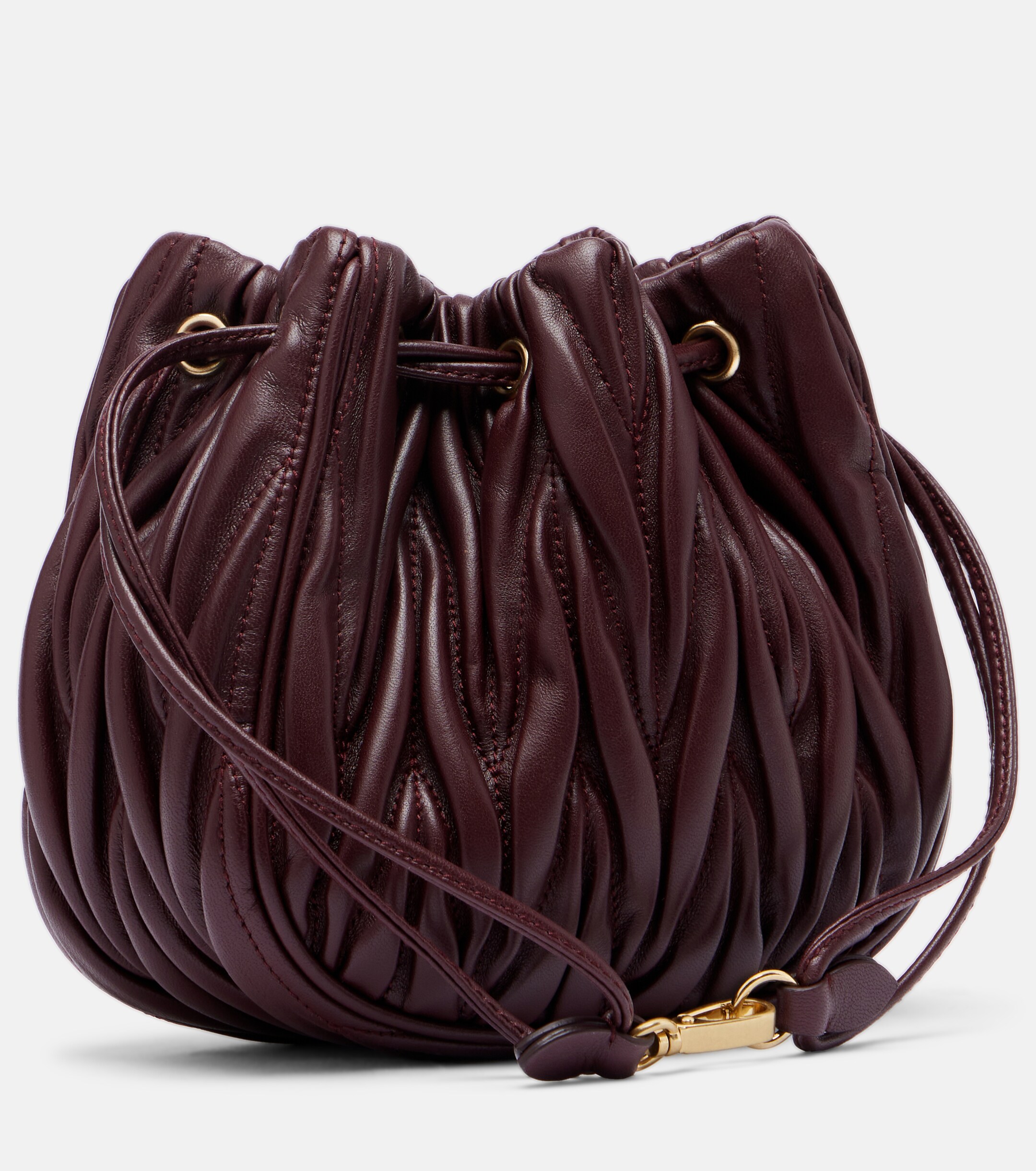 Miu Miu Matelassé leather bucket bag