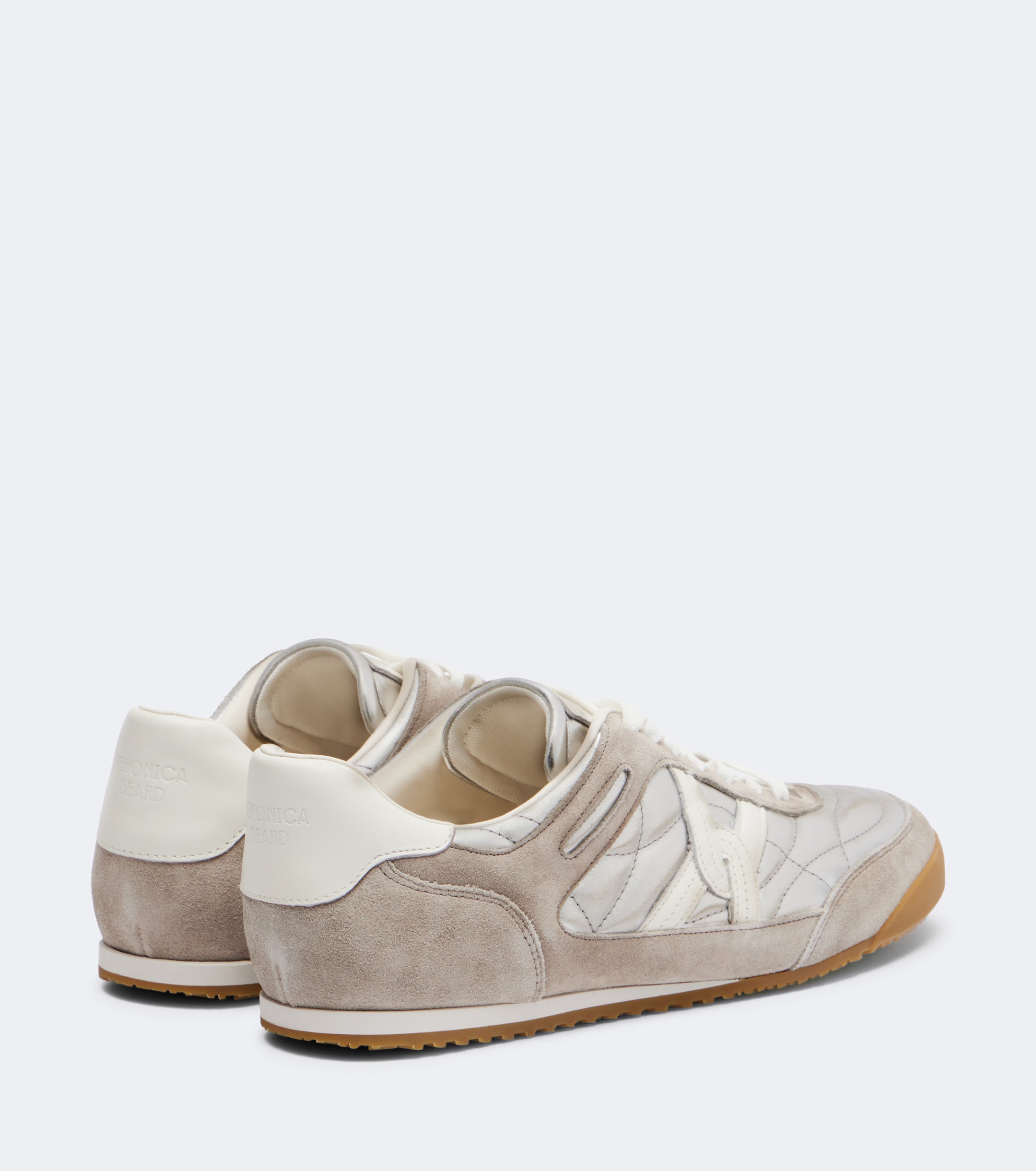 Veronica Beard Veronica Beard Quilted suede-trimmed leather sneakers