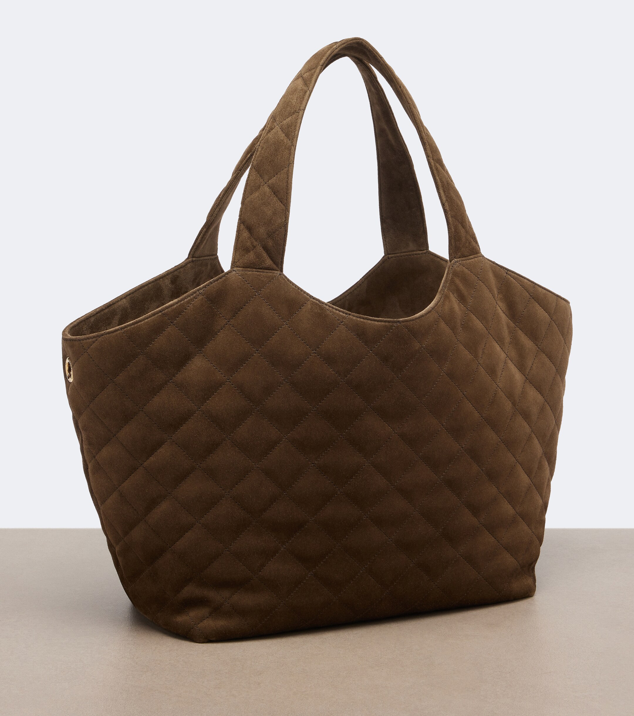Saint Laurent Icare Medium quilted suede tote bag