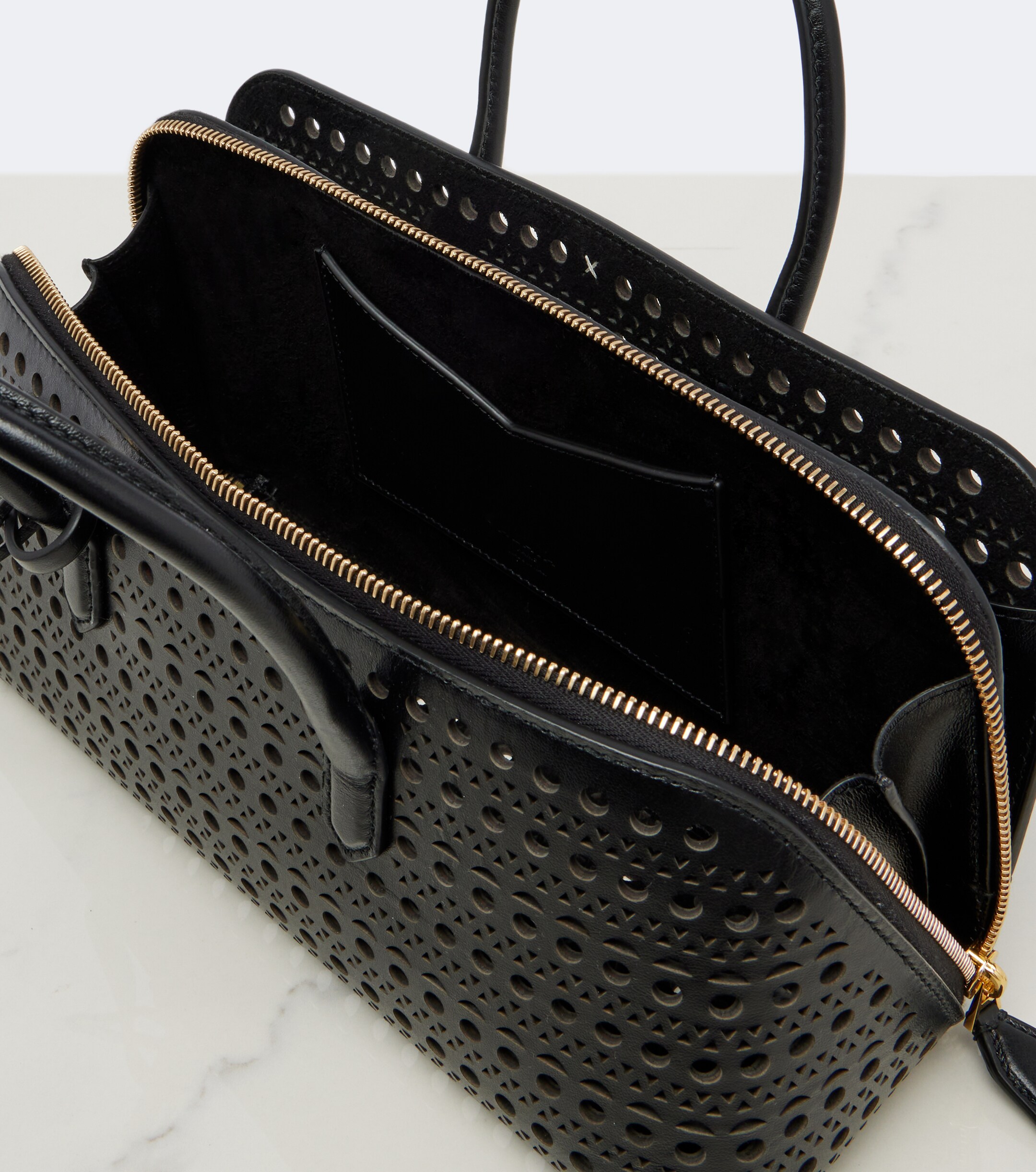 Alaïa Delta Medium Vienne leather top-handle bag