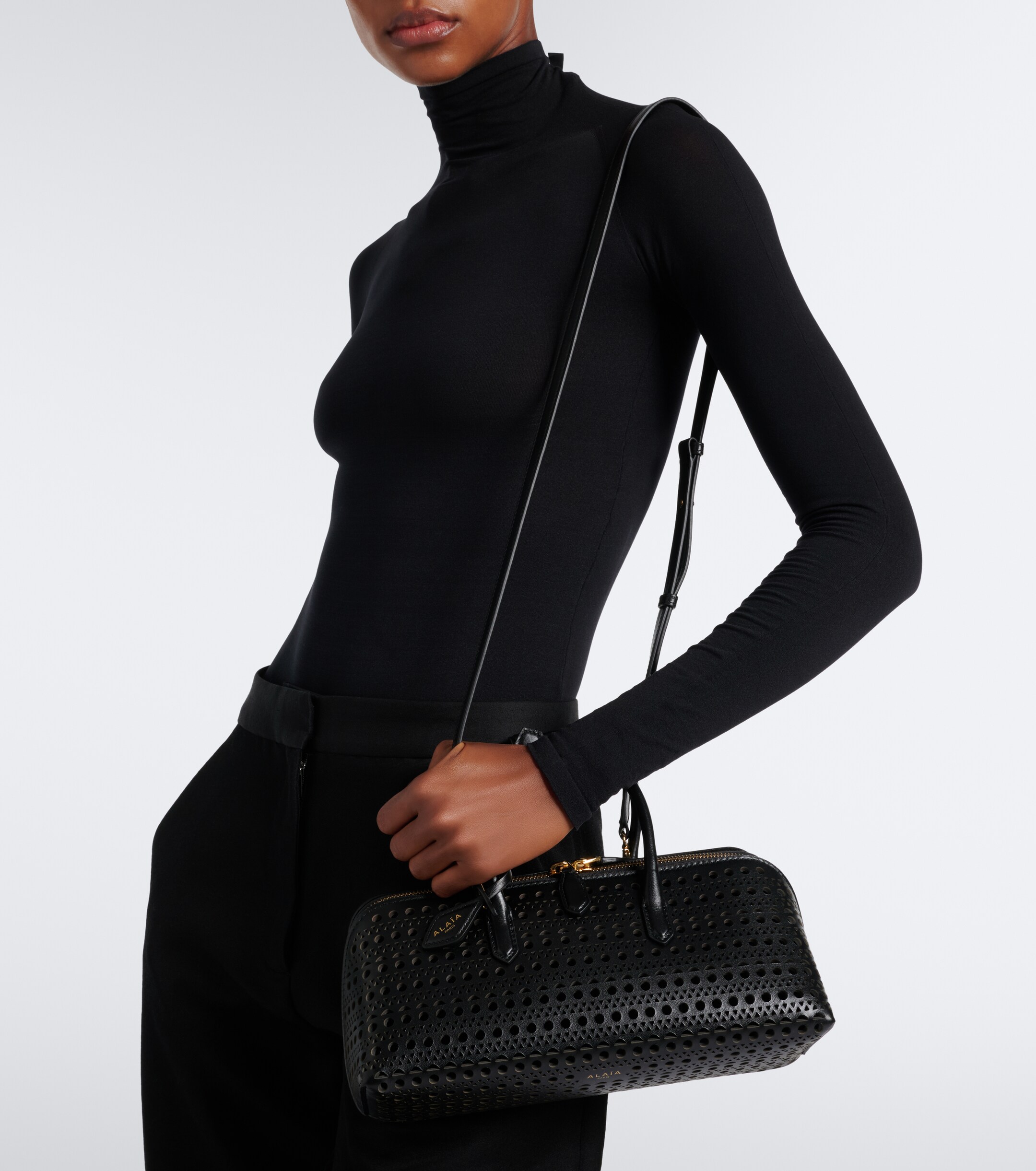 Alaïa Delta Medium Vienne leather top-handle bag