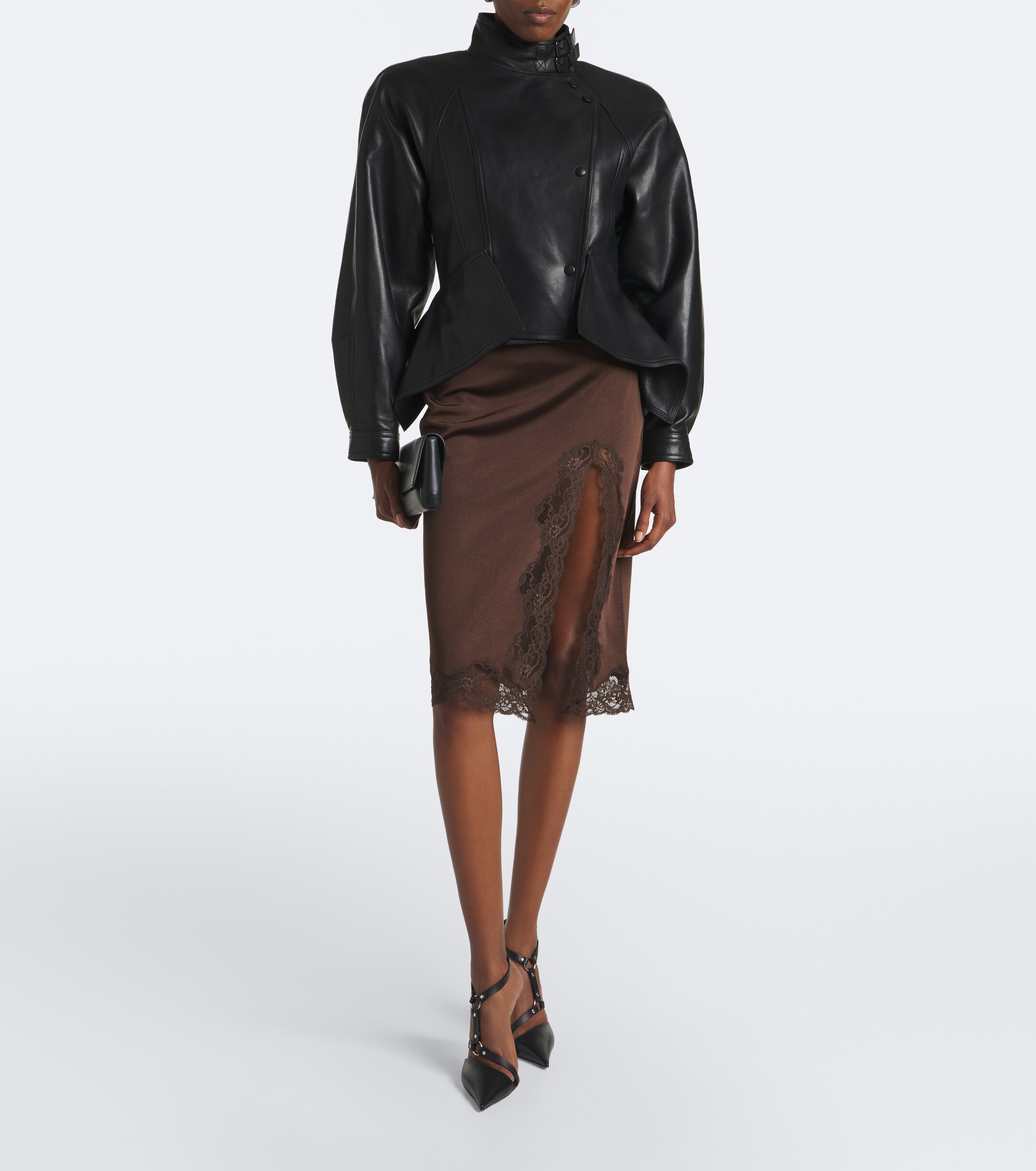 Balmain Balmain Asymmetric leather jacket