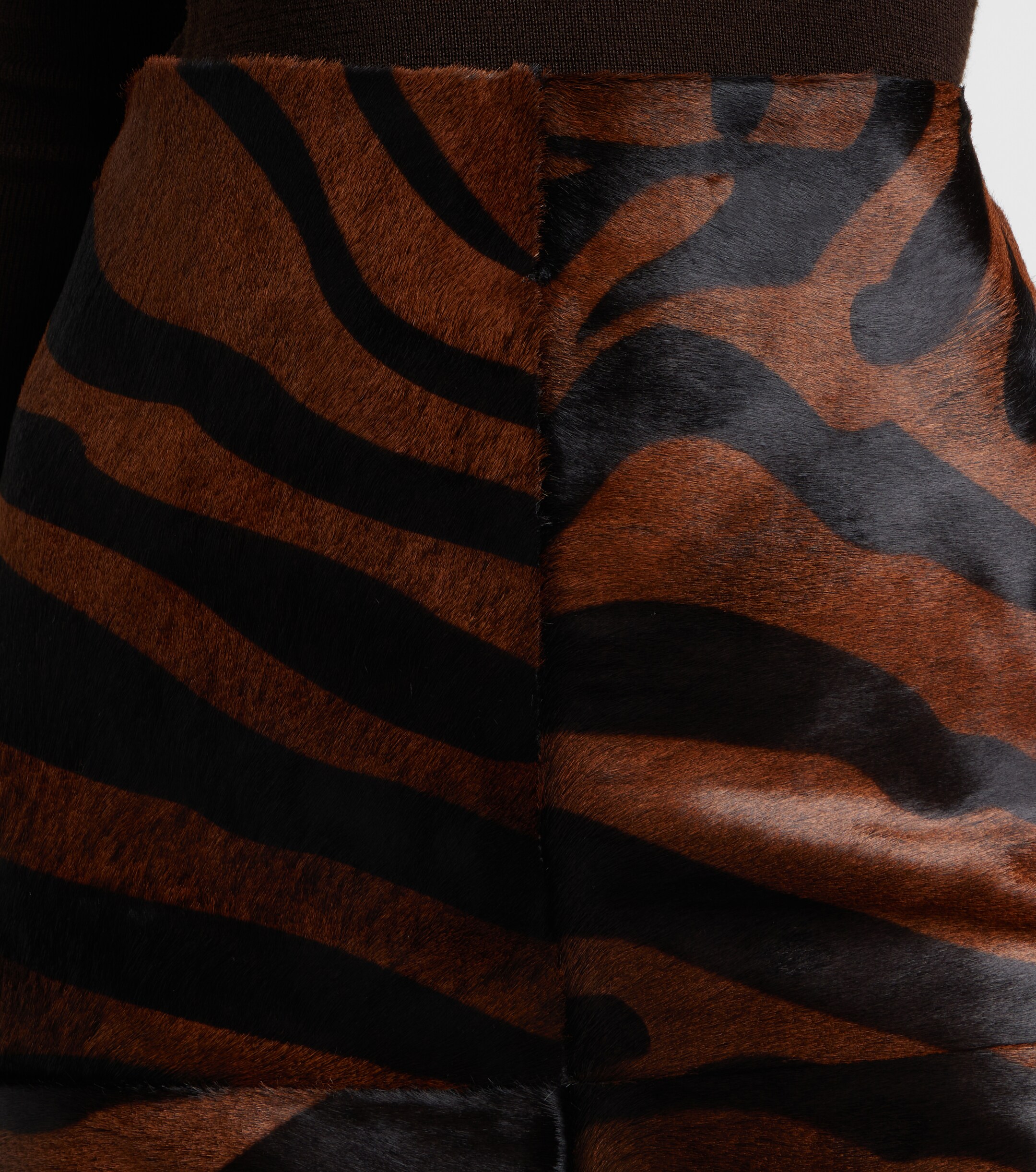 SIMKHAI Simkhai Tobiana zebra-print calf hair midi skirt