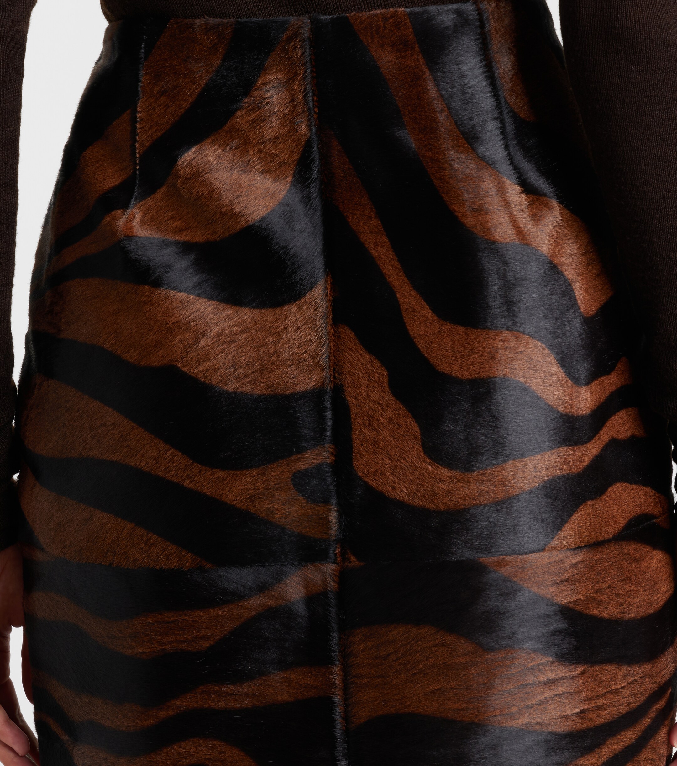 SIMKHAI Simkhai Tobiana zebra-print calf hair midi skirt