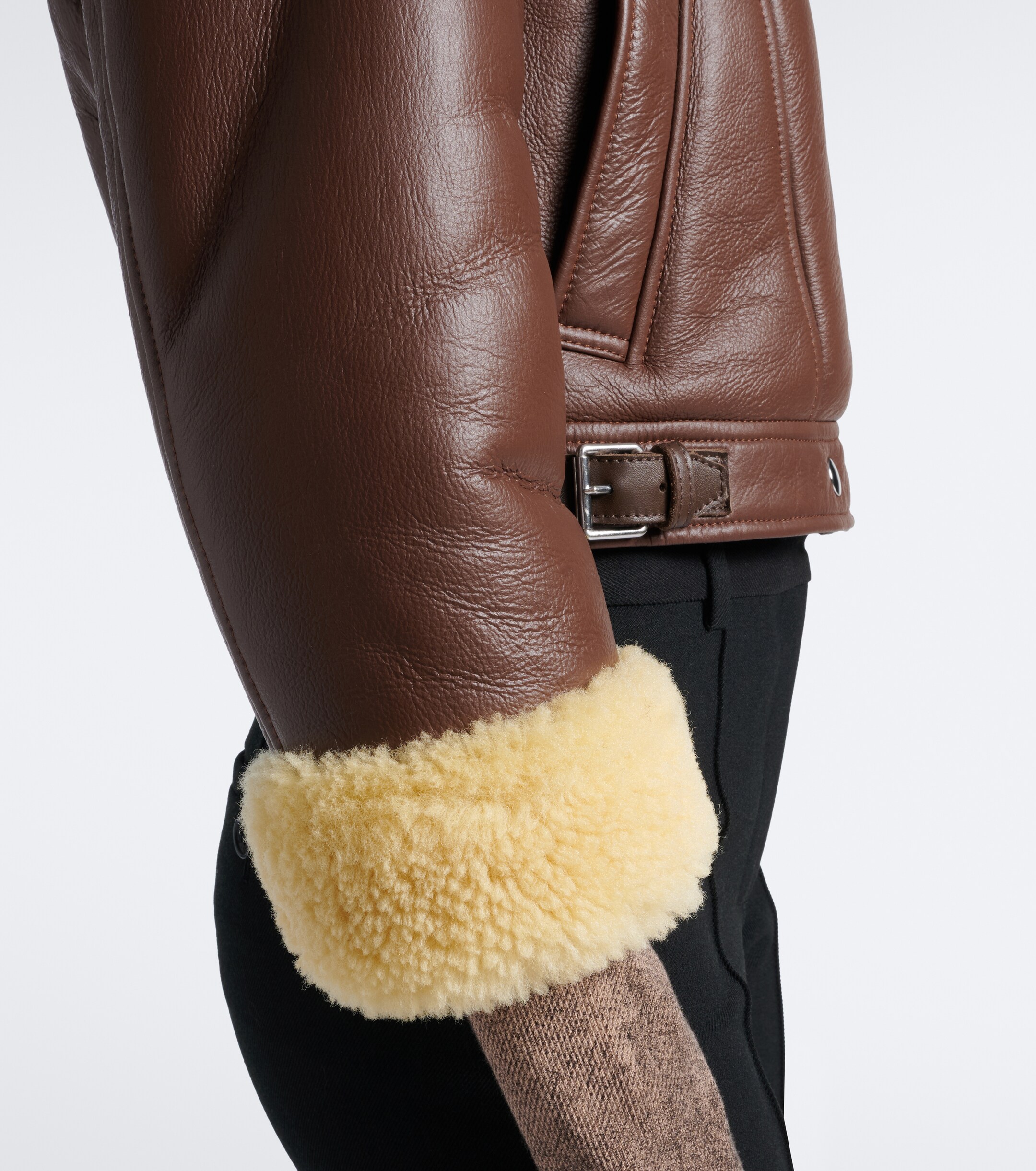 Acne Studios Acne Studios Shearling-trimmed leather biker jacket