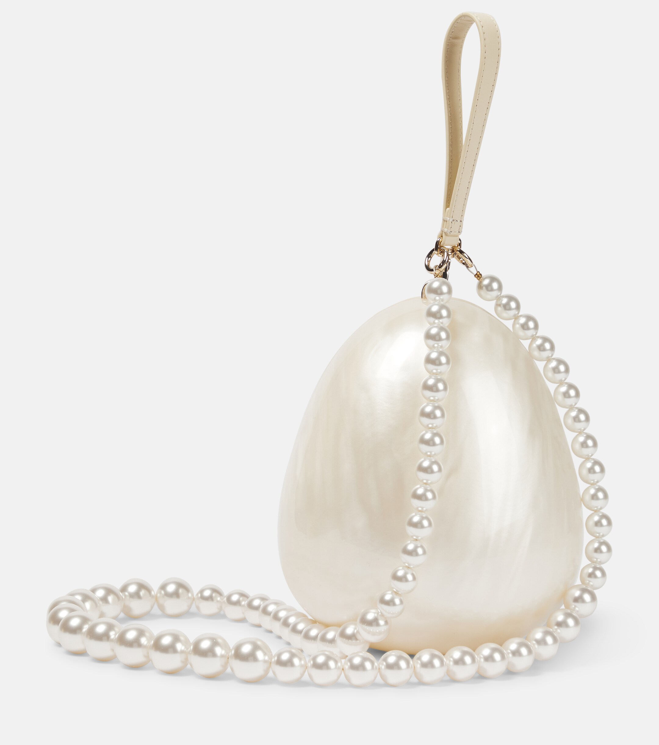 Simone Rocha Egg leather-trimmed clutch