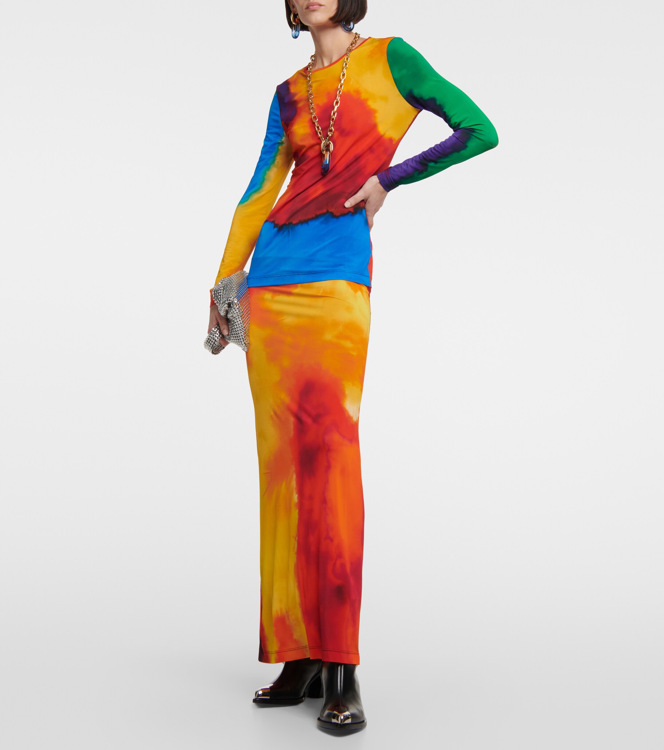 Rabanne Printed jersey top