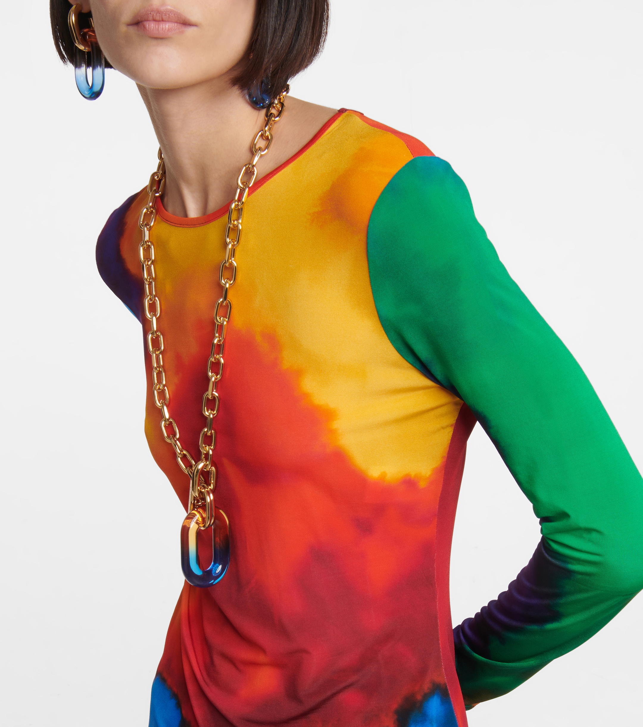 Rabanne Printed jersey top