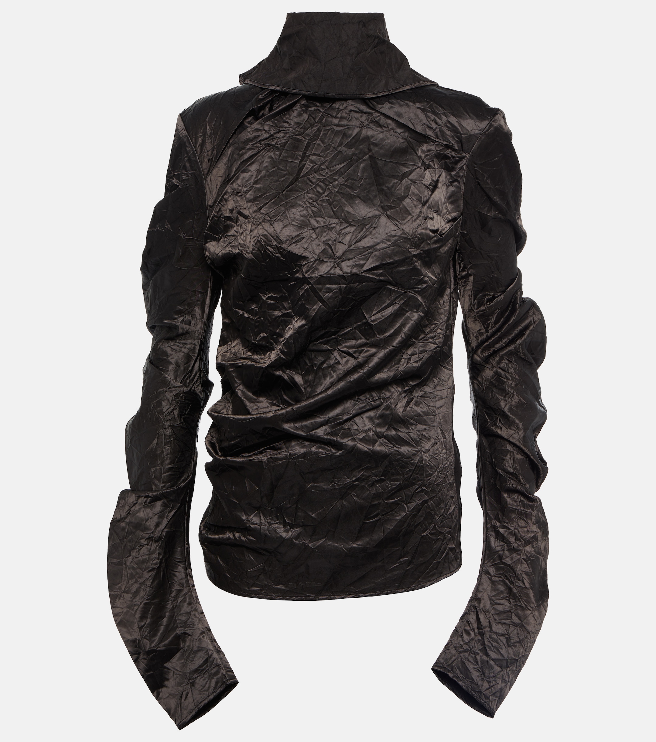 Acne Studios Crinkle satin turtleneck top