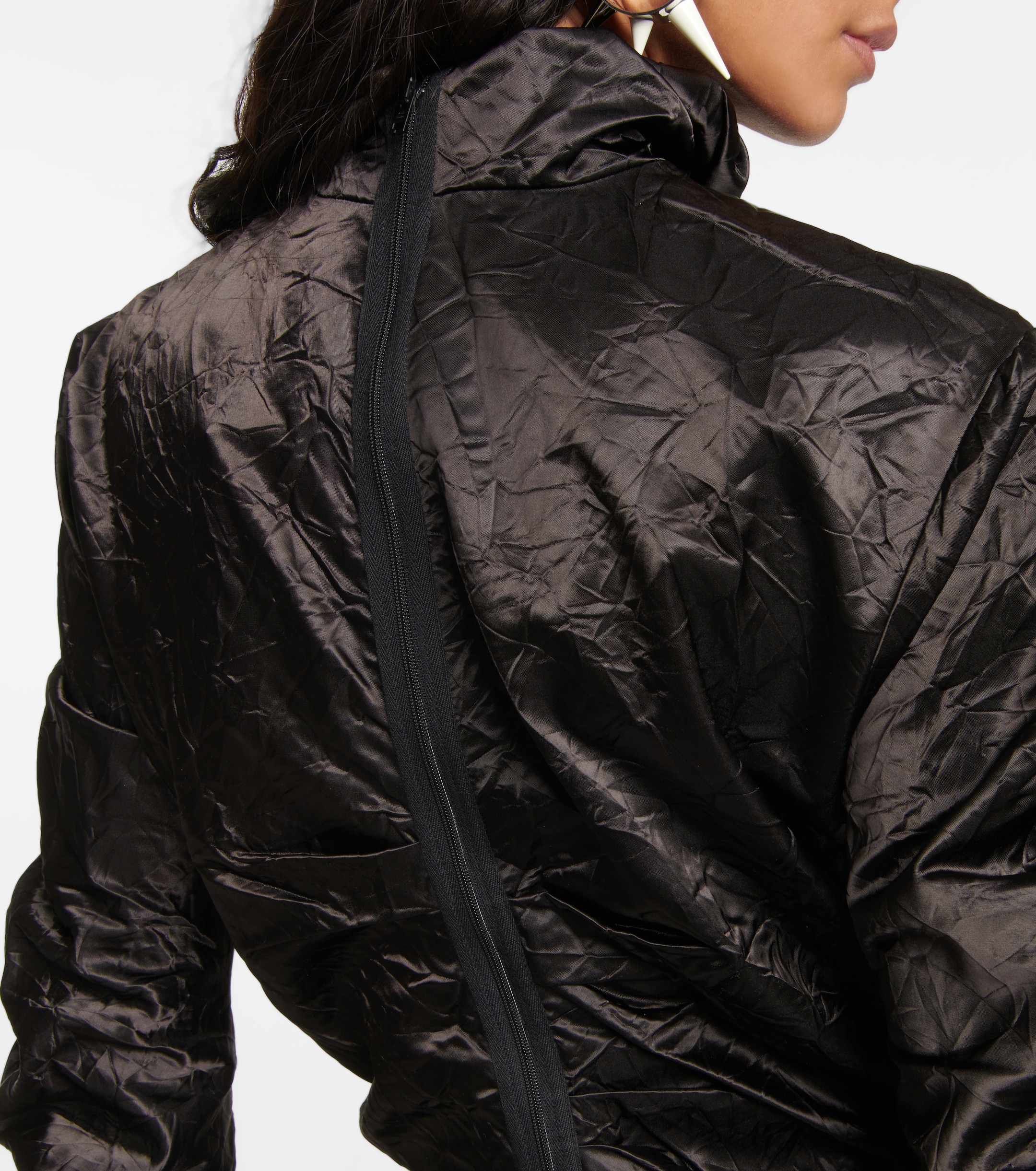 Acne Studios Crinkle satin turtleneck top