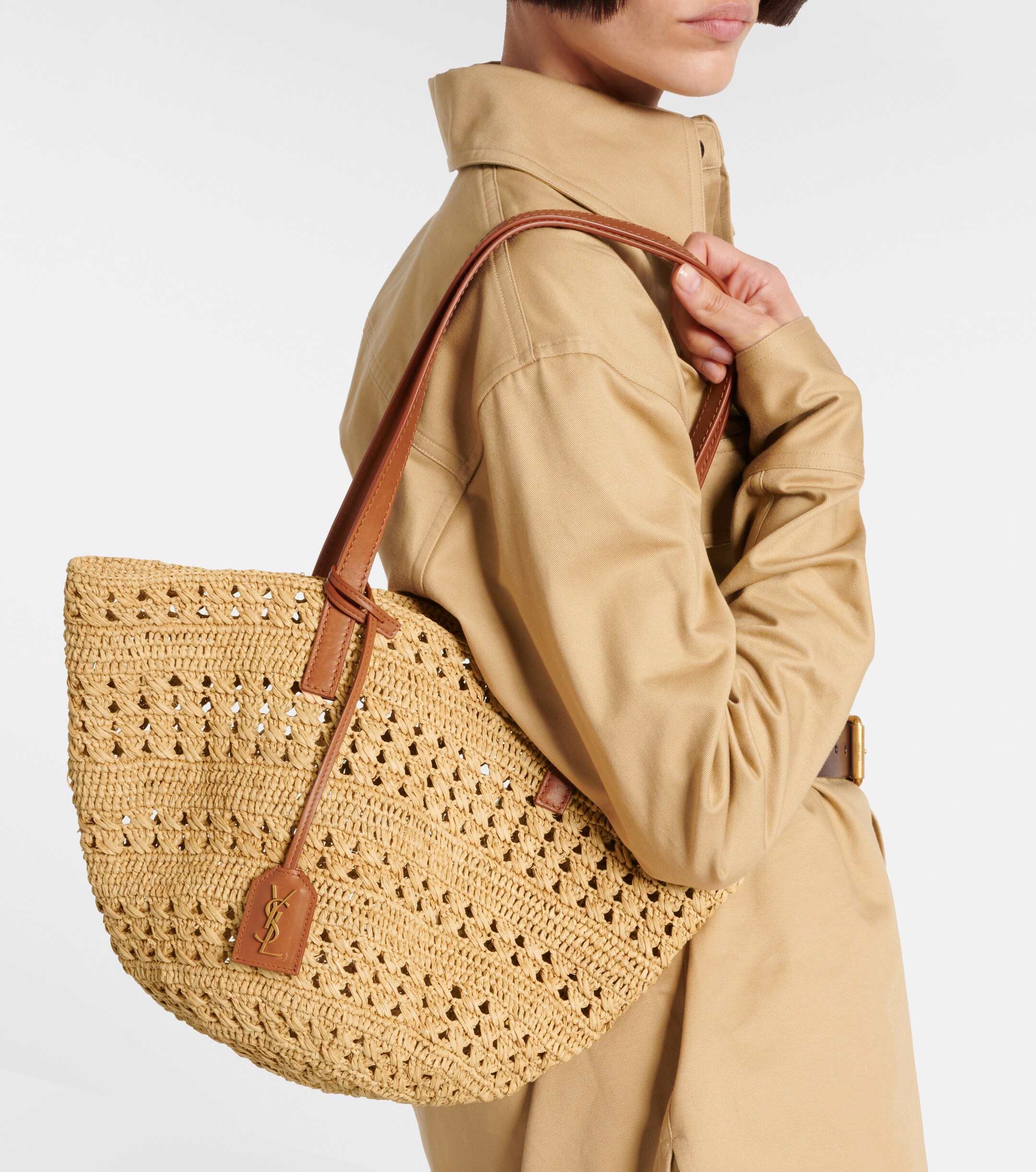 Saint Laurent Panier Small raffia basket bag