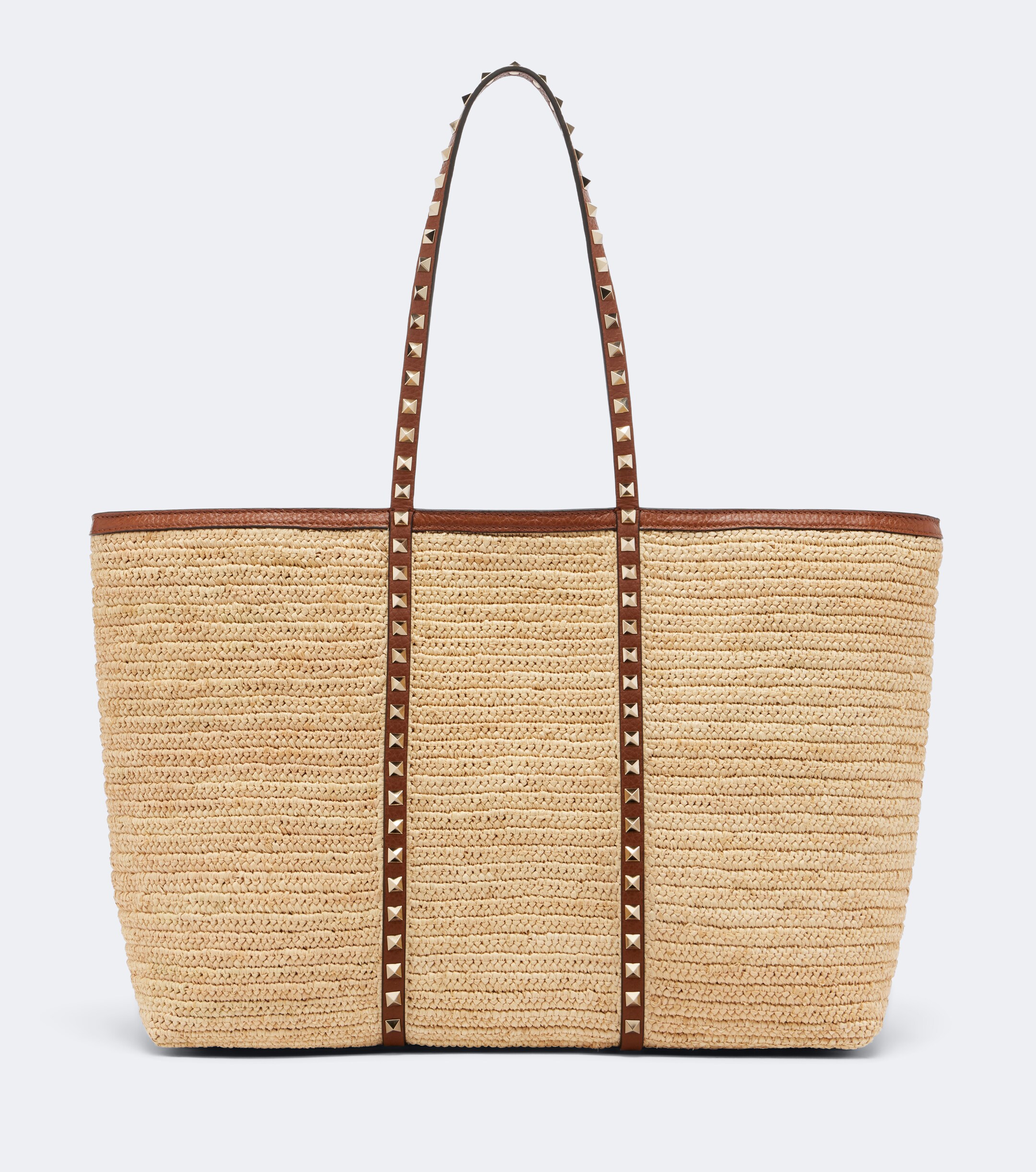 Valentino Garavani Rockstud Large raffia tote bag