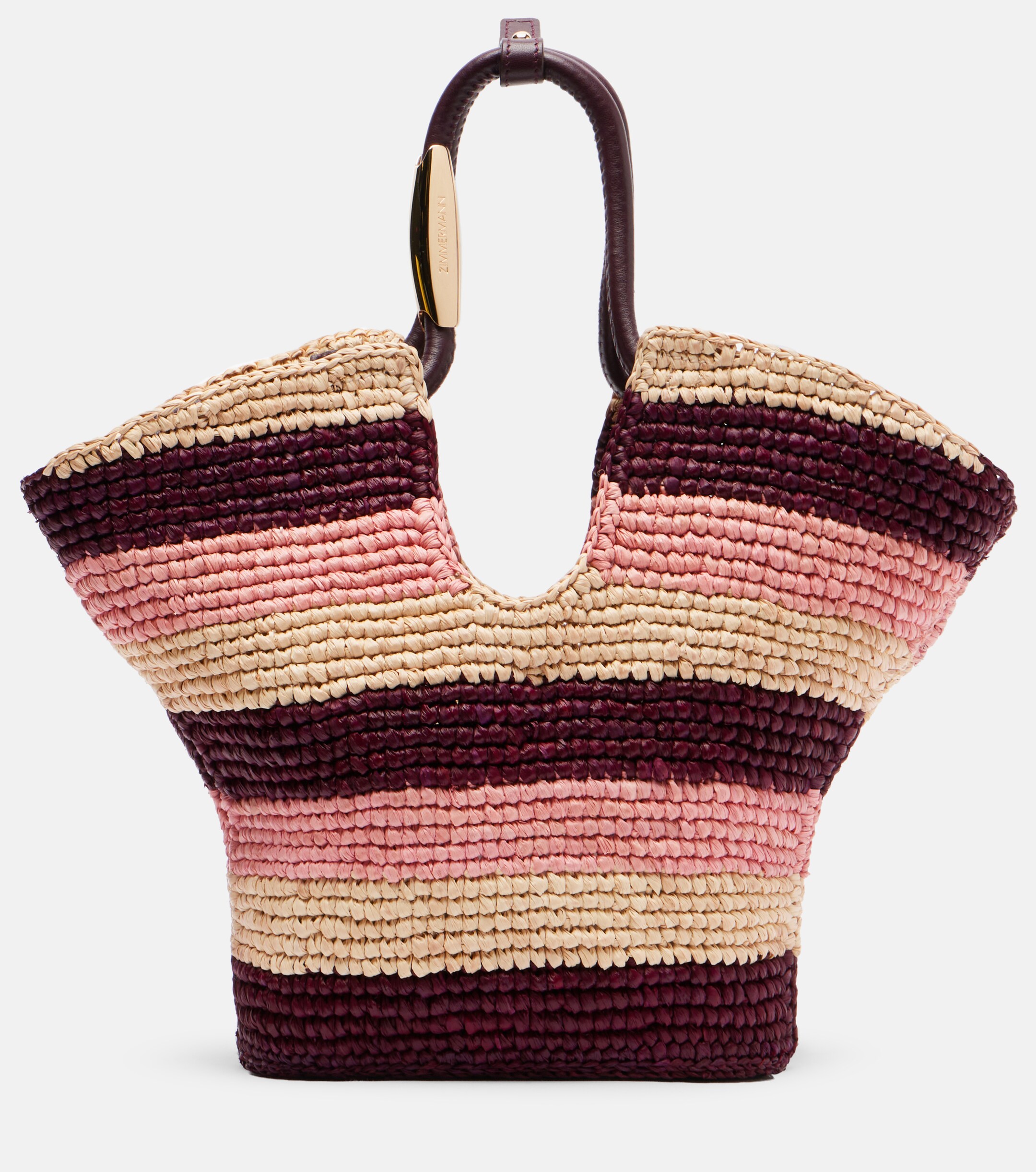 Zimmermann Goldentime Small raffia top-handle bag