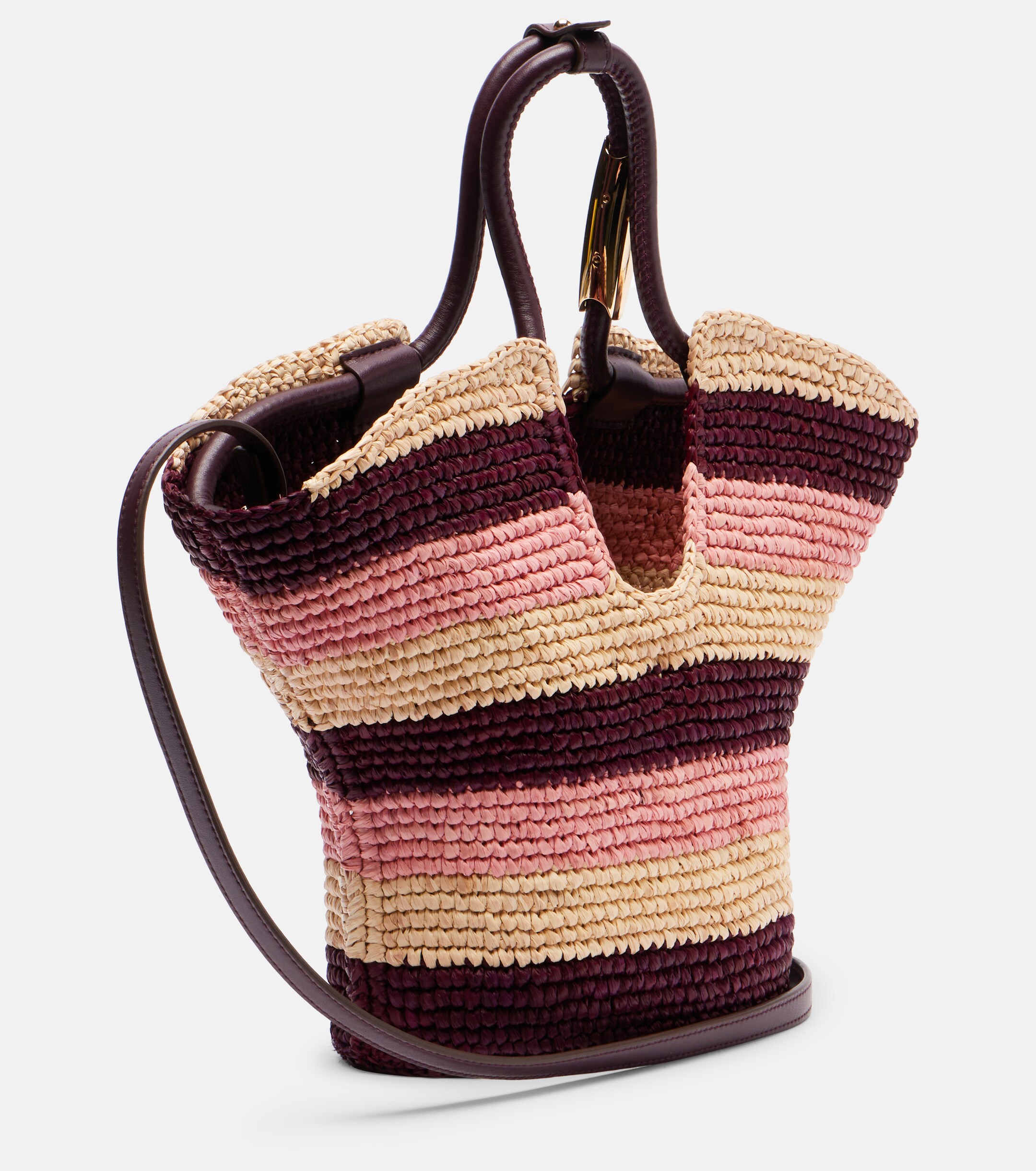 Zimmermann Goldentime Small raffia top-handle bag