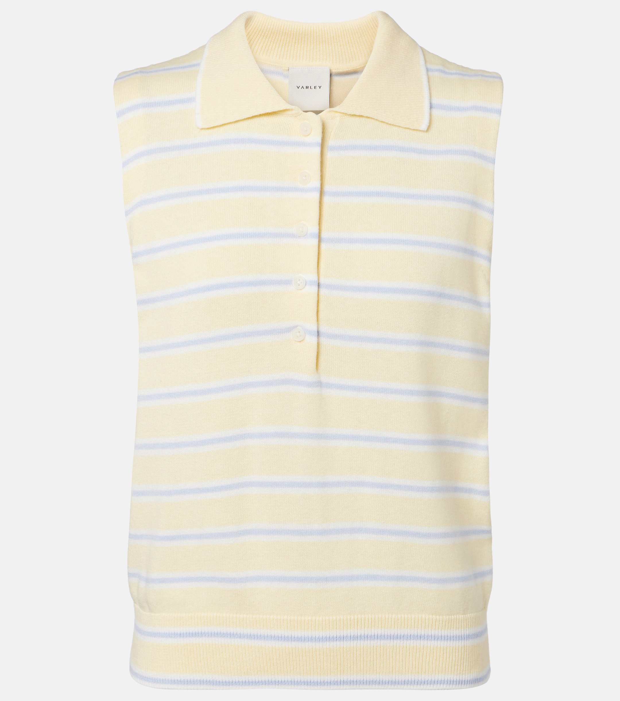 Varley Varley Rue striped cotton-blend polo shirt