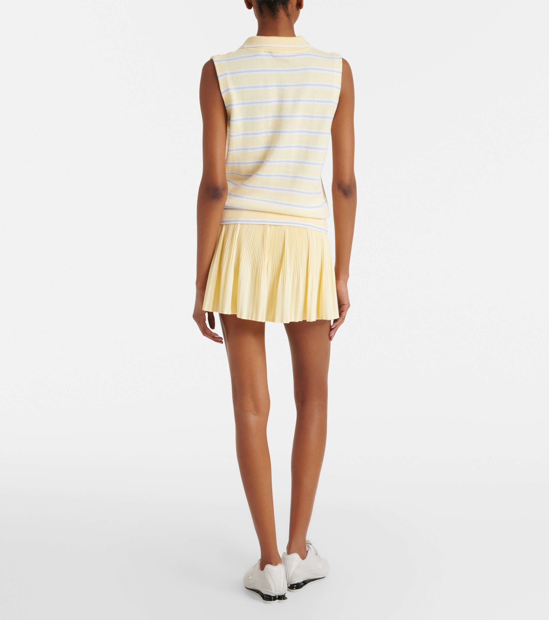 Varley Varley Rue striped cotton-blend polo shirt