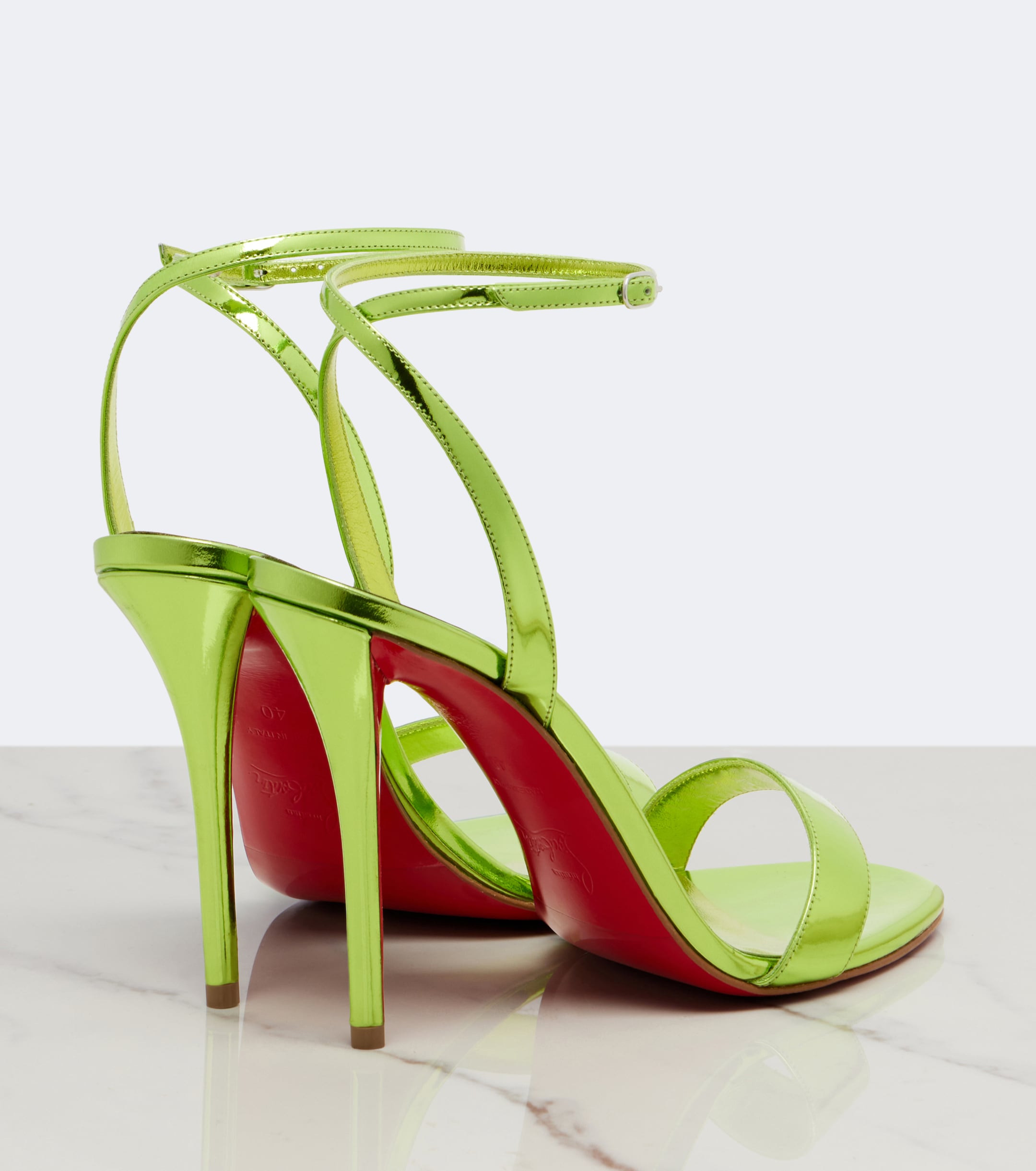 CHRISTIAN LOUBOUTIN Christian Louboutin Miss Z mirrored leather sandals