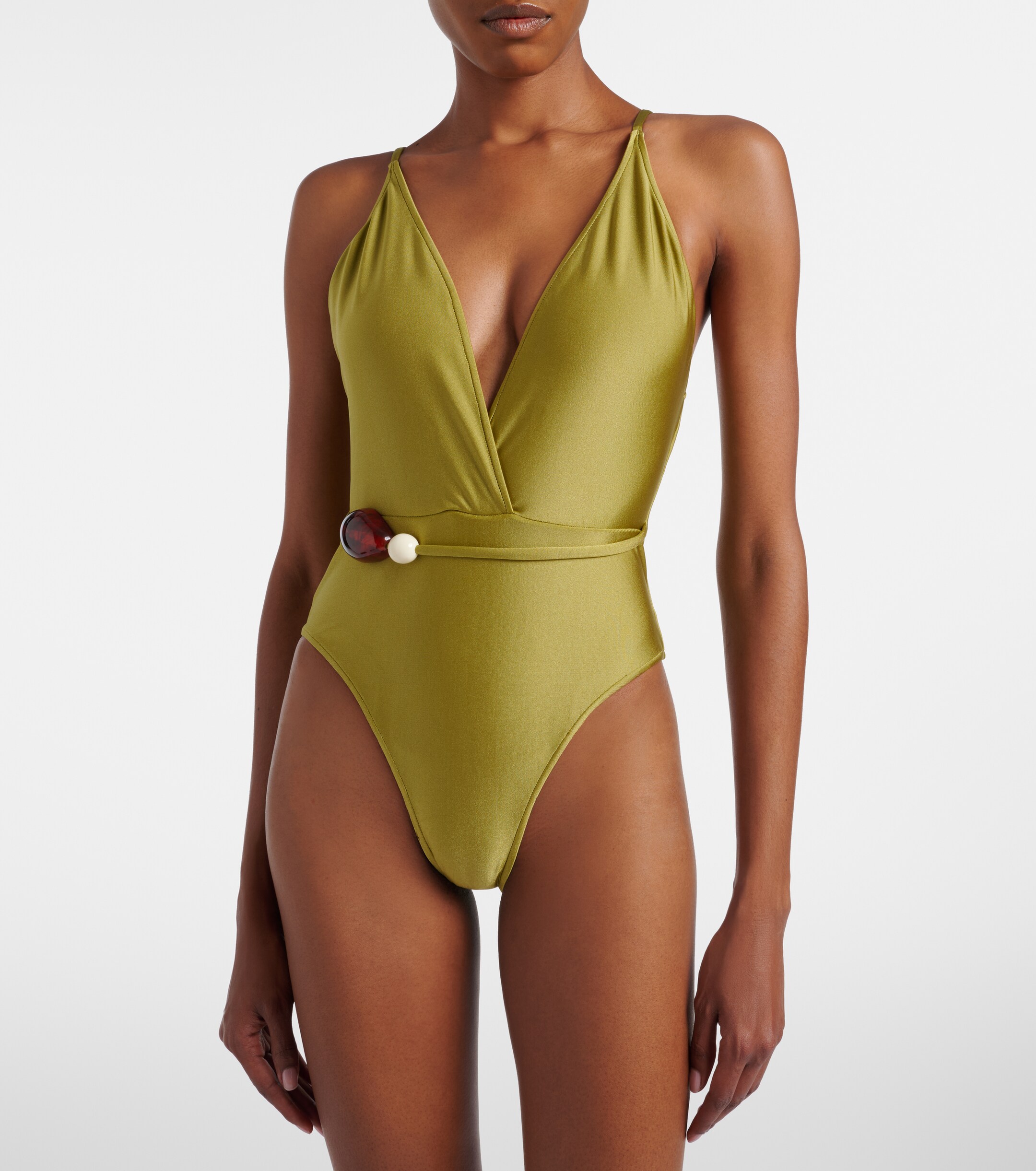 Adriana Degreas Adriana Degreas Belted embellished swimsuit