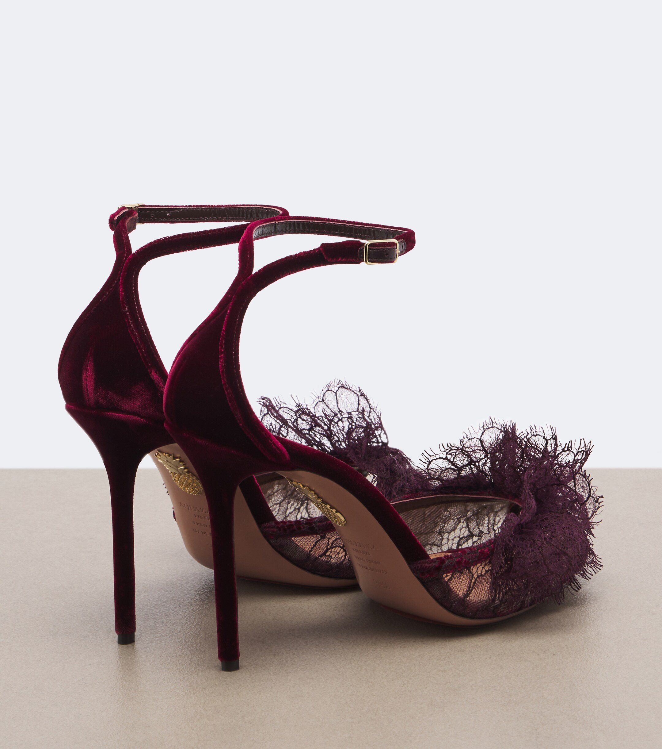 AQUAZZURA Aquazzura Lover lace-trimmed mesh sandals
