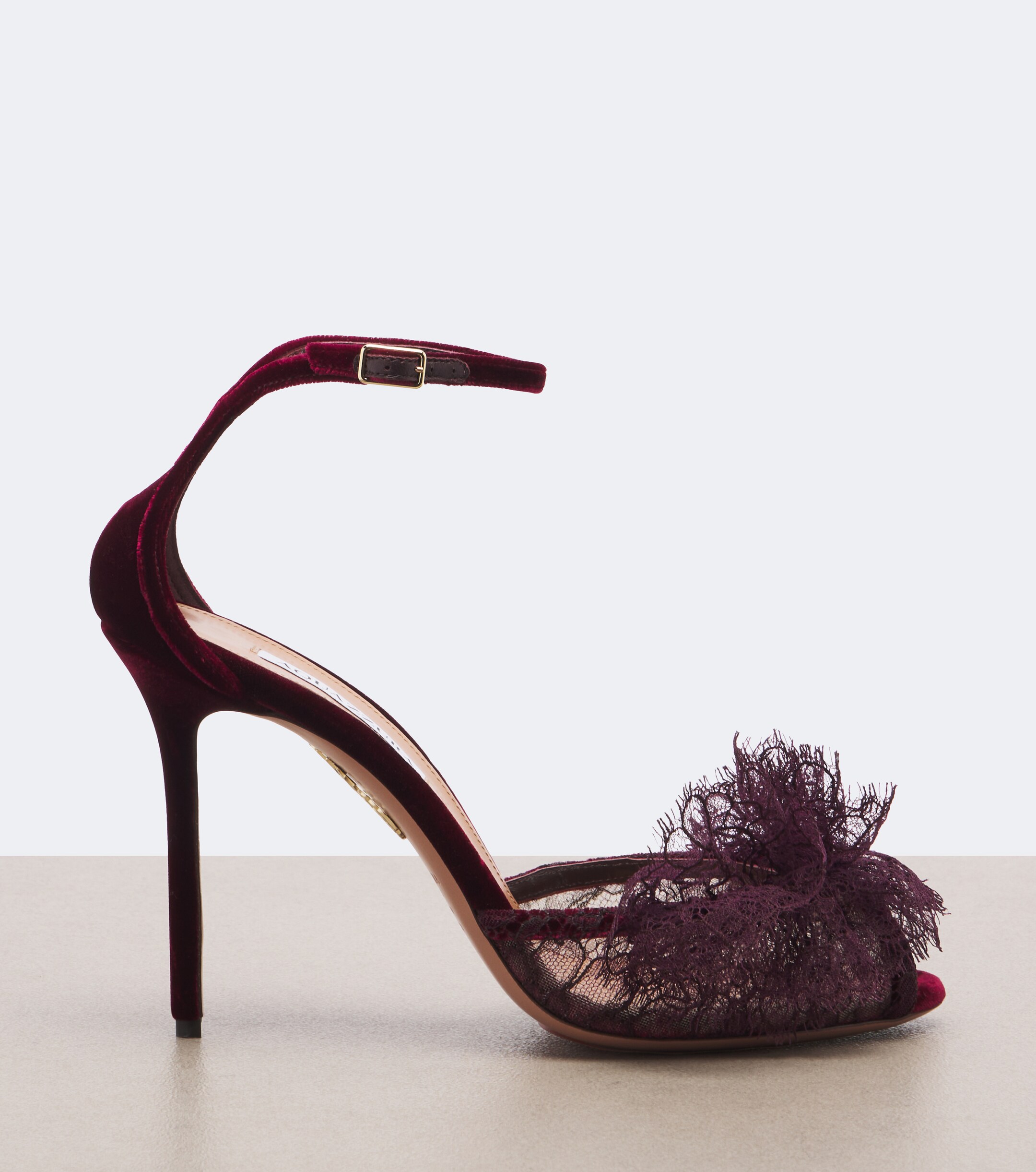 AQUAZZURA Aquazzura Lover lace-trimmed mesh sandals