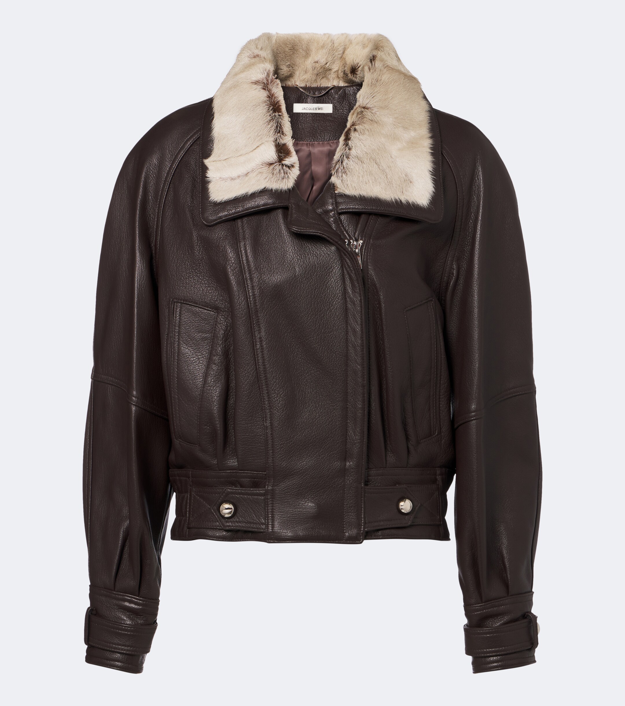 Jacques Wei Jacques Wei Shearling-trimmed leather jacket
