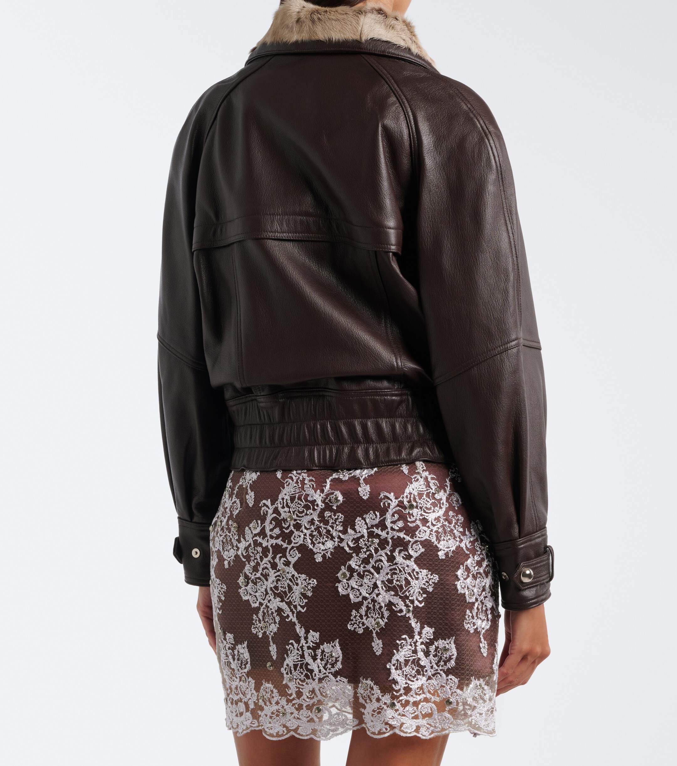 Jacques Wei Jacques Wei Shearling-trimmed leather jacket