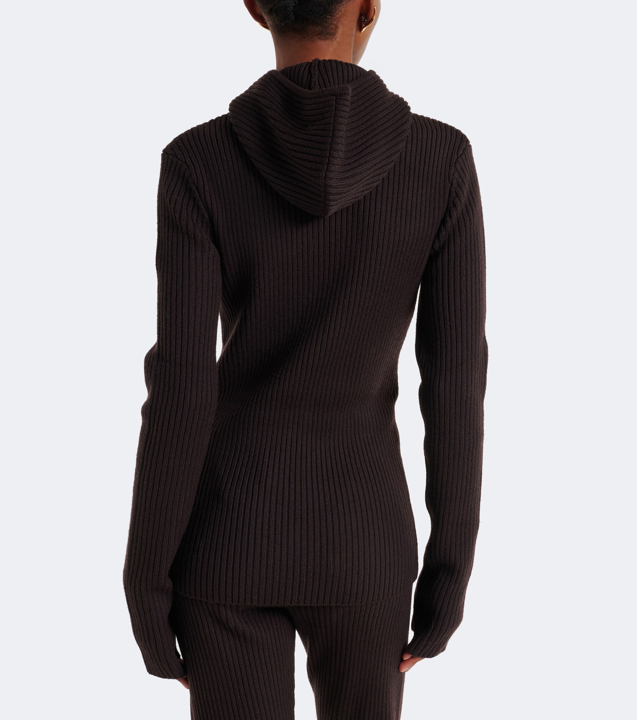 The Frankie Shop The Frankie Shop Larice ribbed-knit hooded wool sweater
