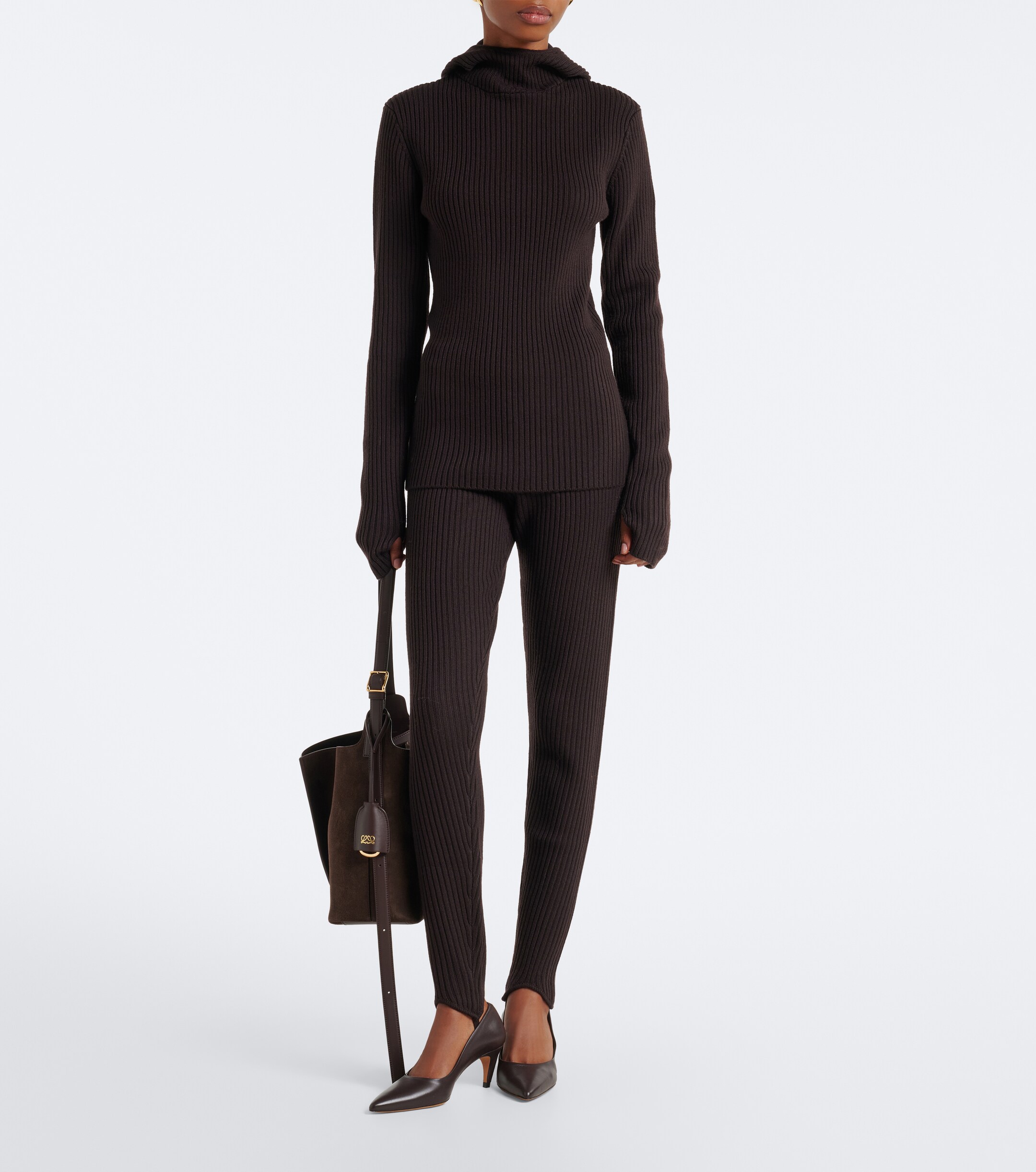 The Frankie Shop The Frankie Shop Larice ribbed-knit hooded wool sweater