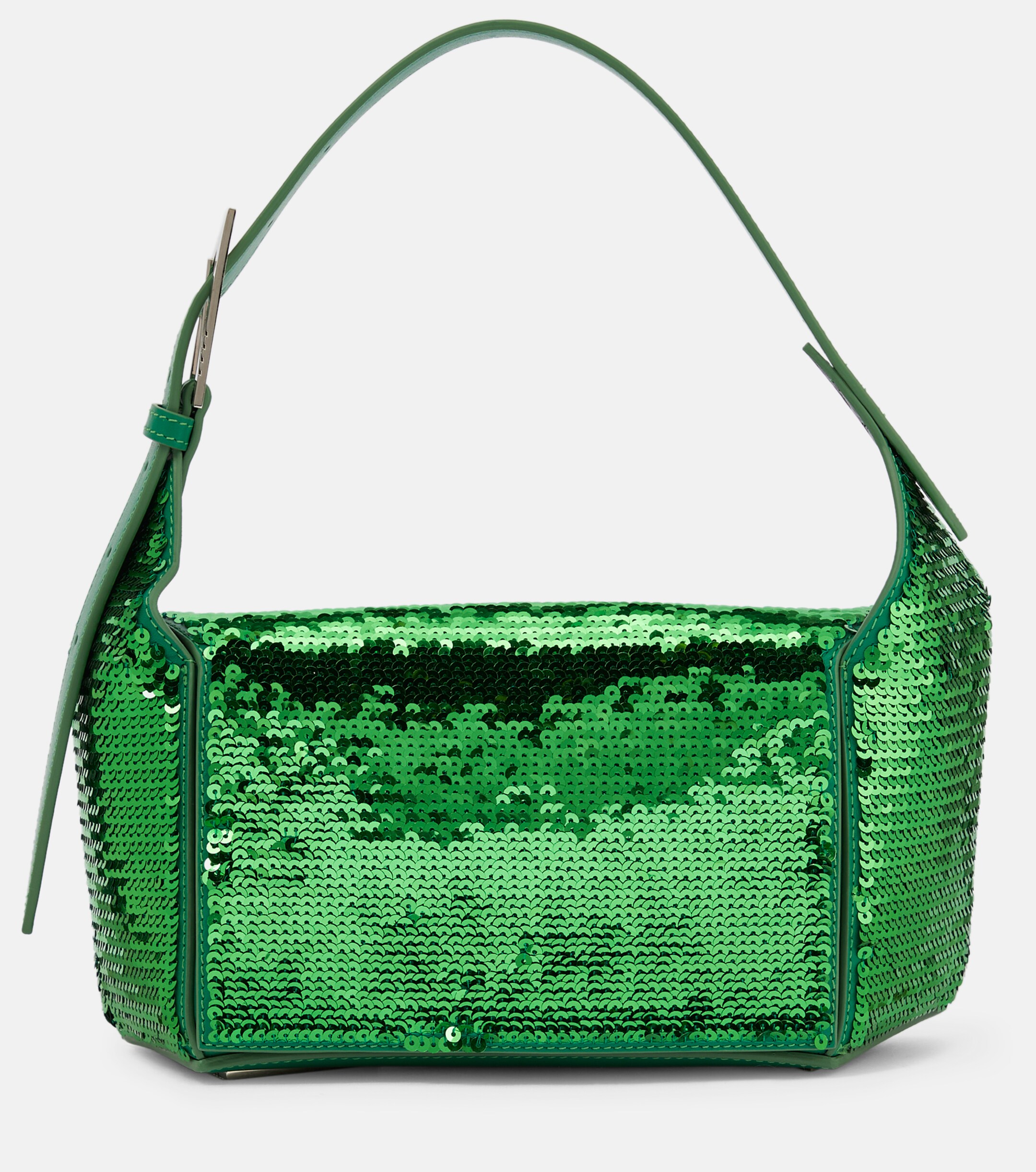 THE ATTICO 7/7 sequined leather shoulder bag