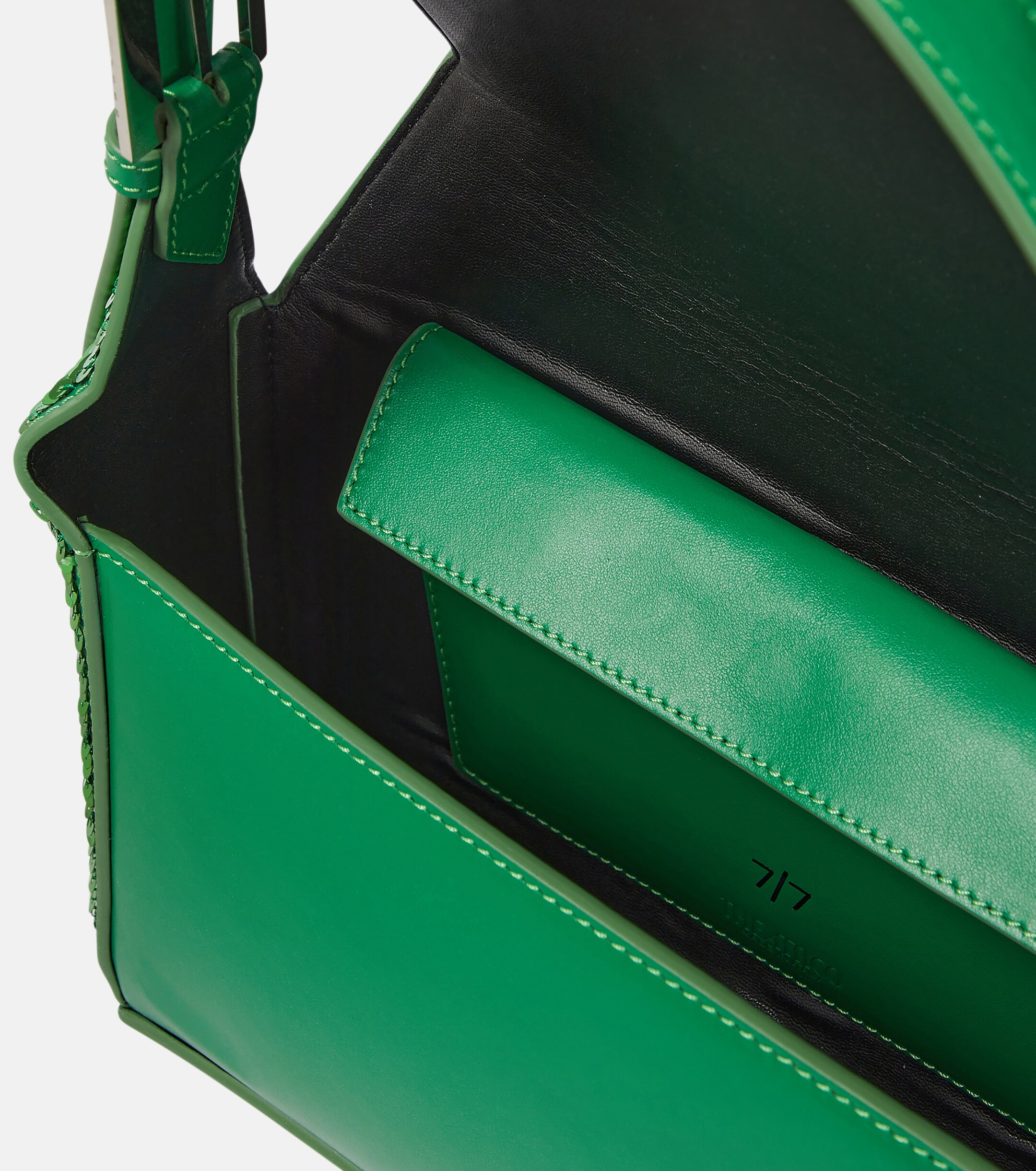 THE ATTICO 7/7 sequined leather shoulder bag